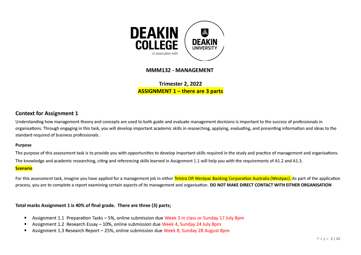 deakin university assignment cover sheet