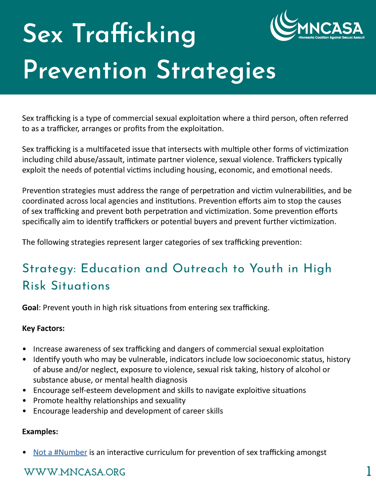 Sex Trafficking Prevention Strategies Fact Sheet Final Mncasa 1