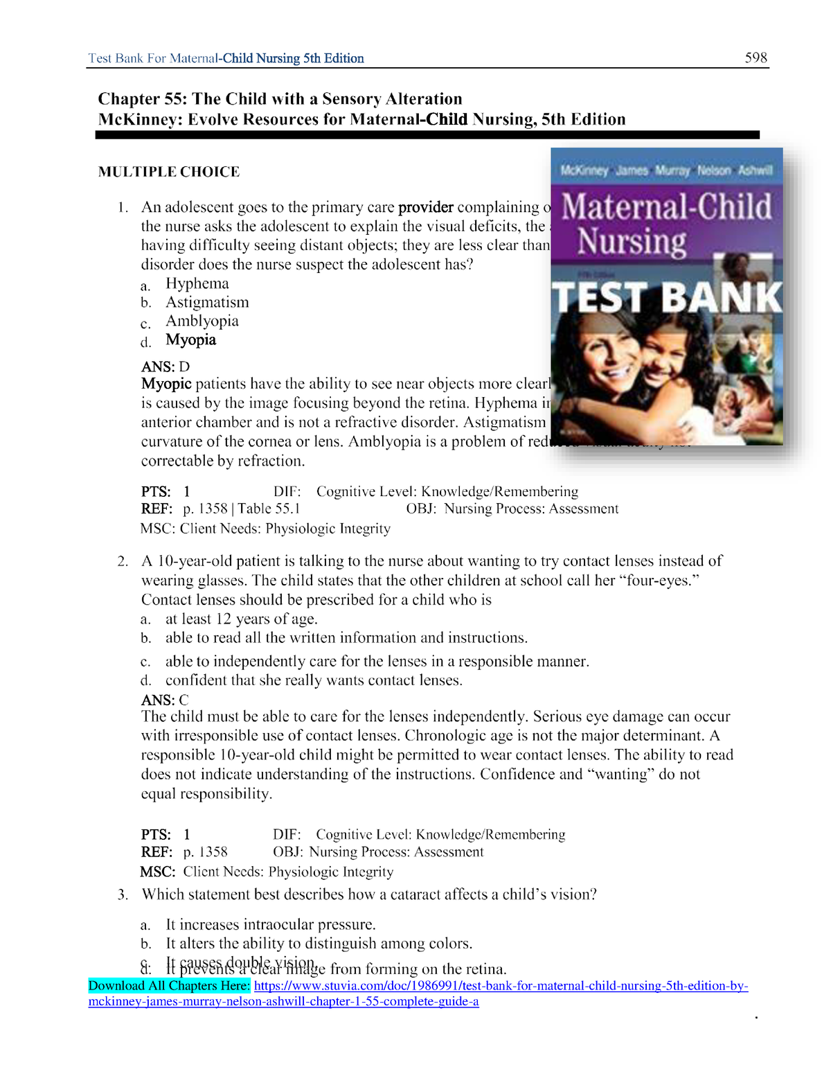 Test Bank For Maternal-Child Nursing 5th Edition By Mc Kinney, James ...