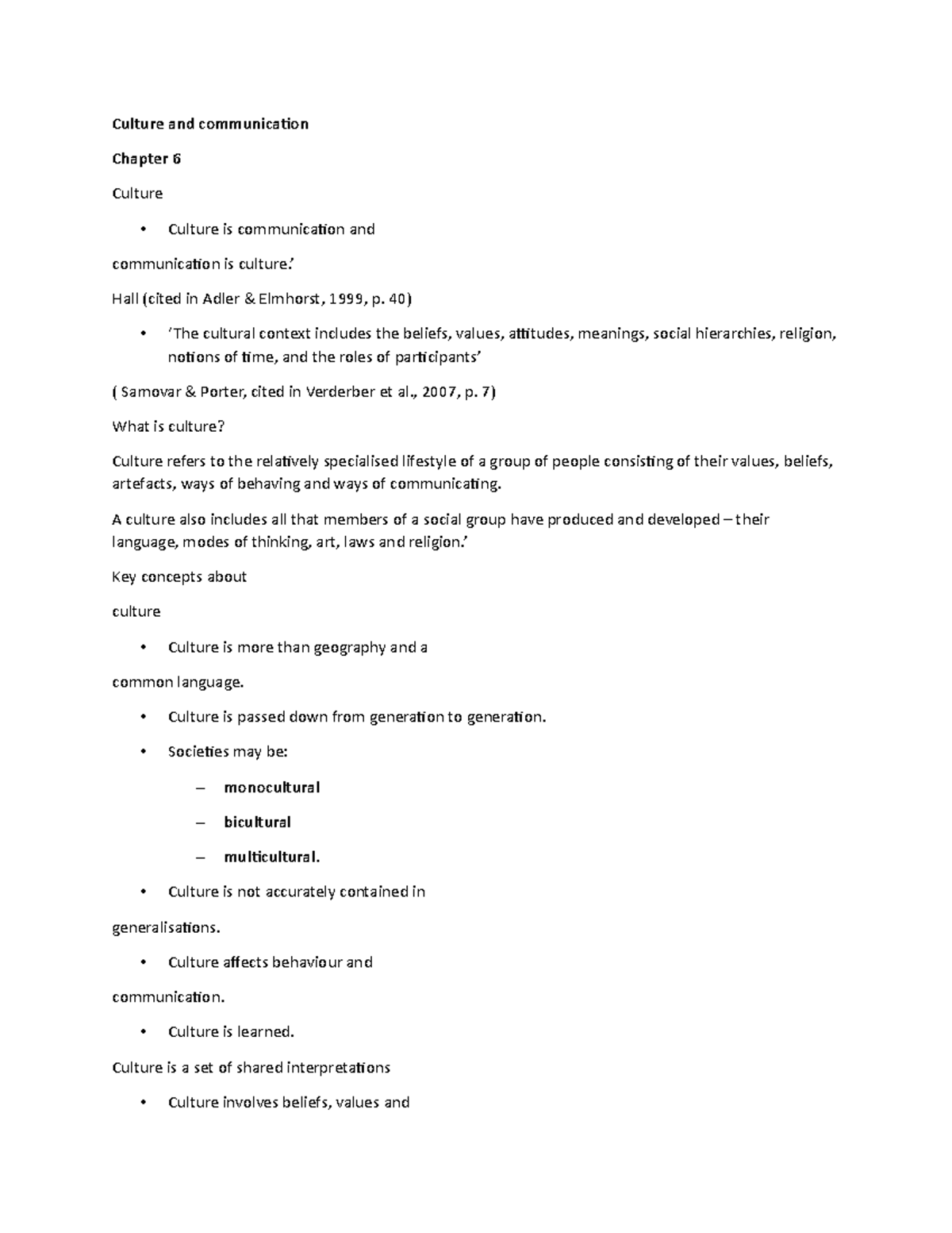 Chp 6 - Culture and communication - Culture and communication Chapter 6 ...