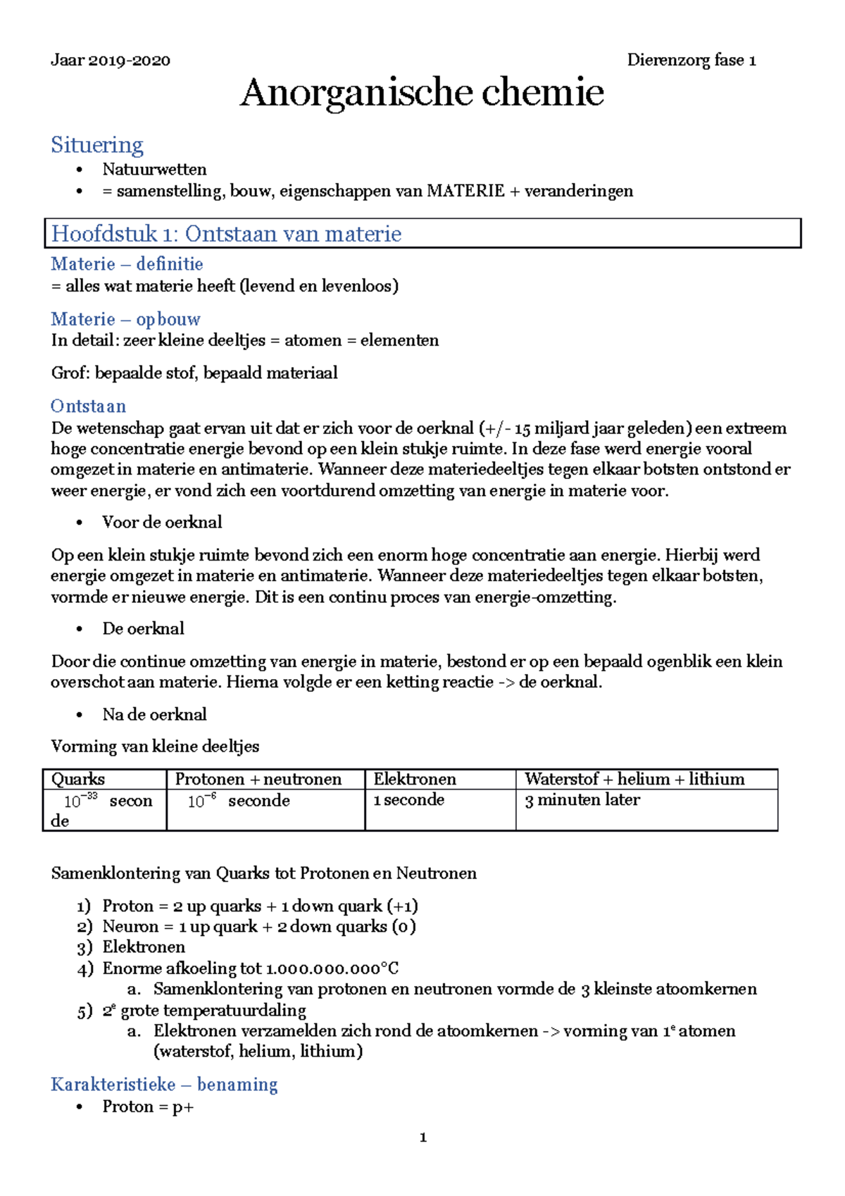 Samenvatting Anorganische Chemie - Anorganische Chemie Situering ...