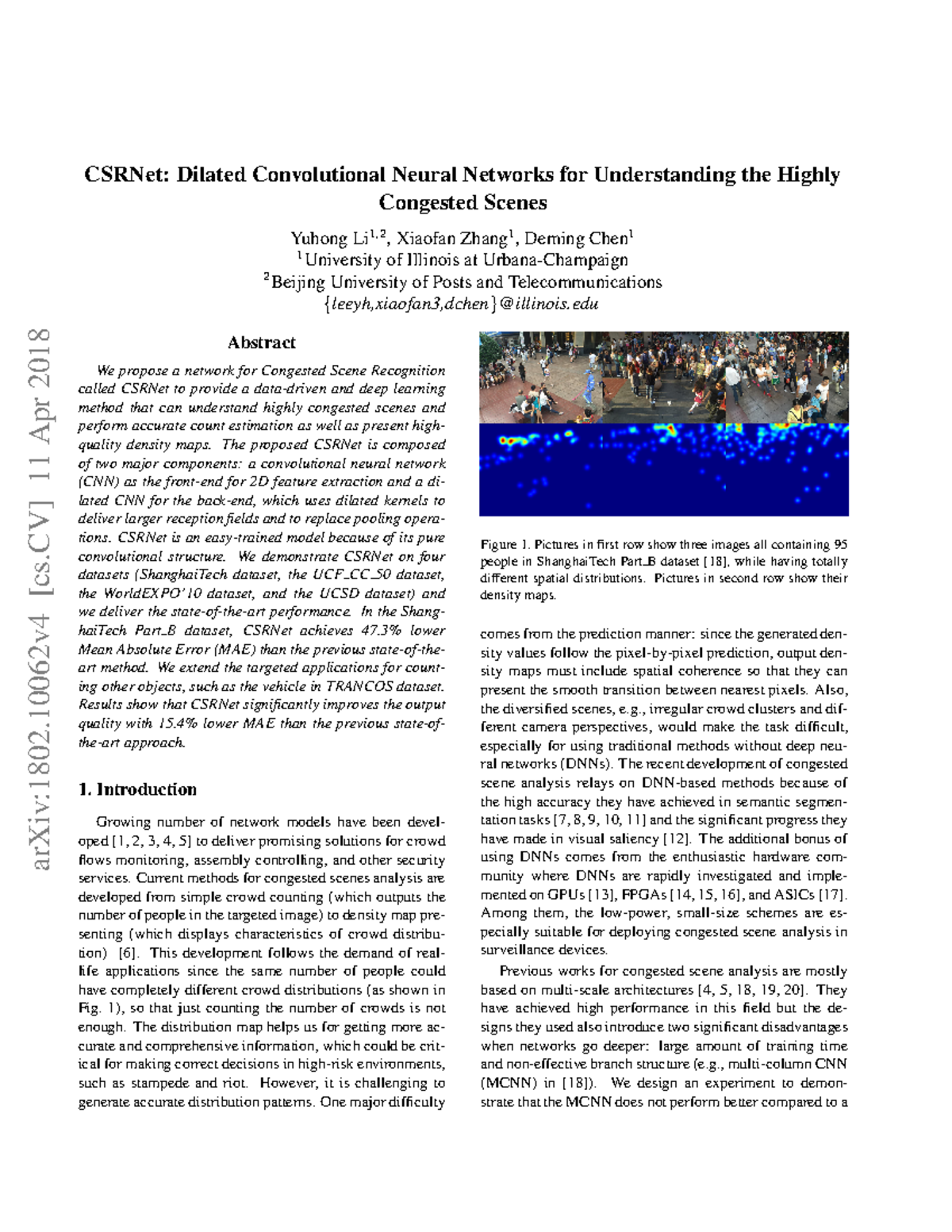 Counting Human - CSRNet: Dilated Convolutional Neural Networks for ...