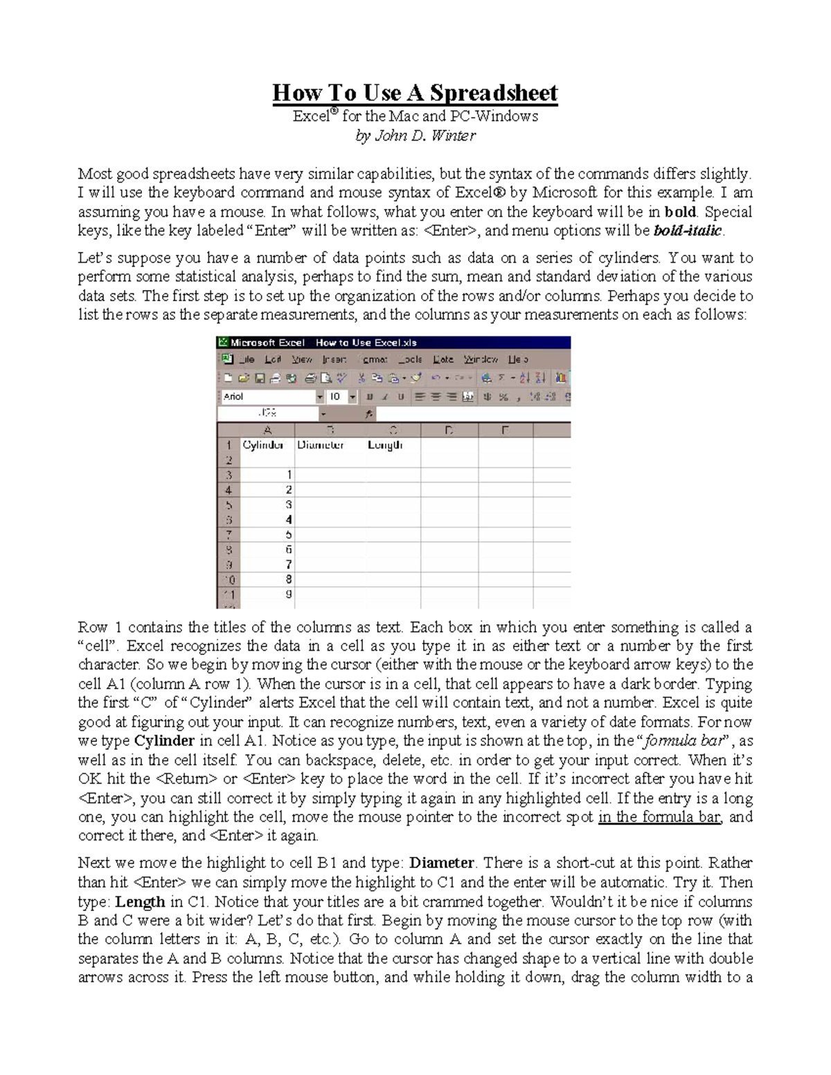 Excel - How To Use A Spreadsheet Excel ® for the Mac and PC-Windows by ...