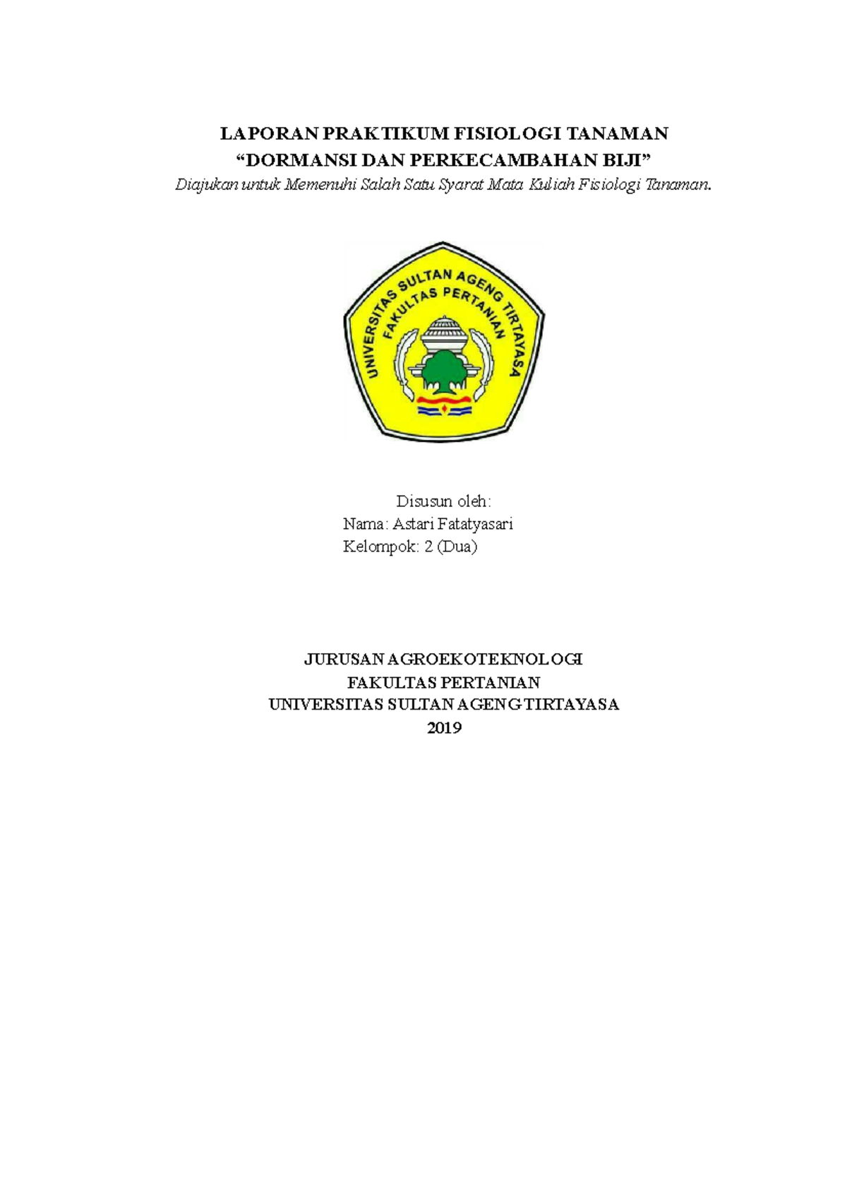 Laporan Praktikum Fisiologi Tanaman Dormansi Dan Perkecambahan Biji ...