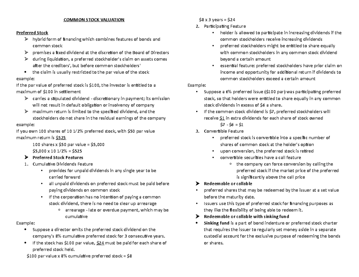 common-stock-val-theories-common-stock-valuation-preferred-stock