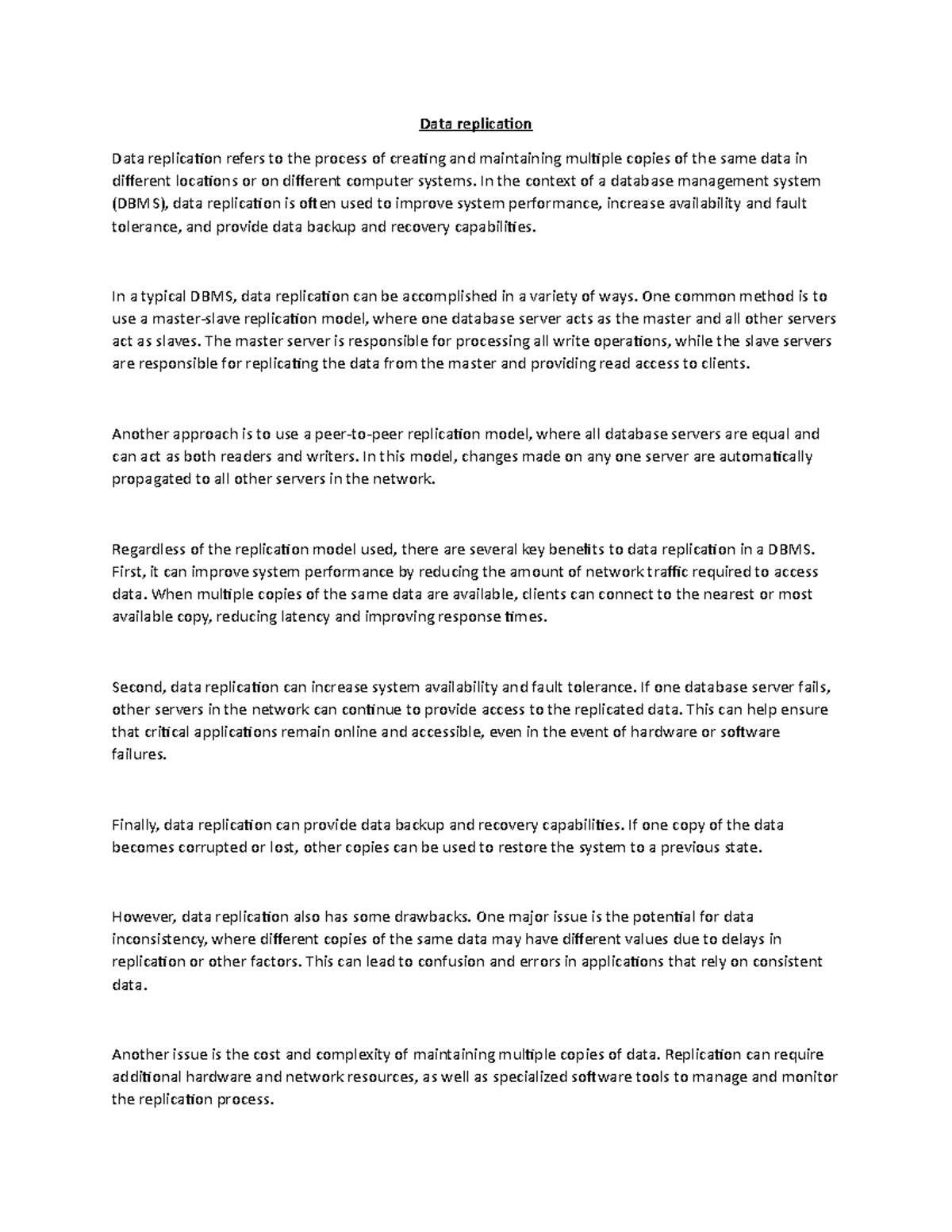 Data replication - Data replication Data replication refers to the ...