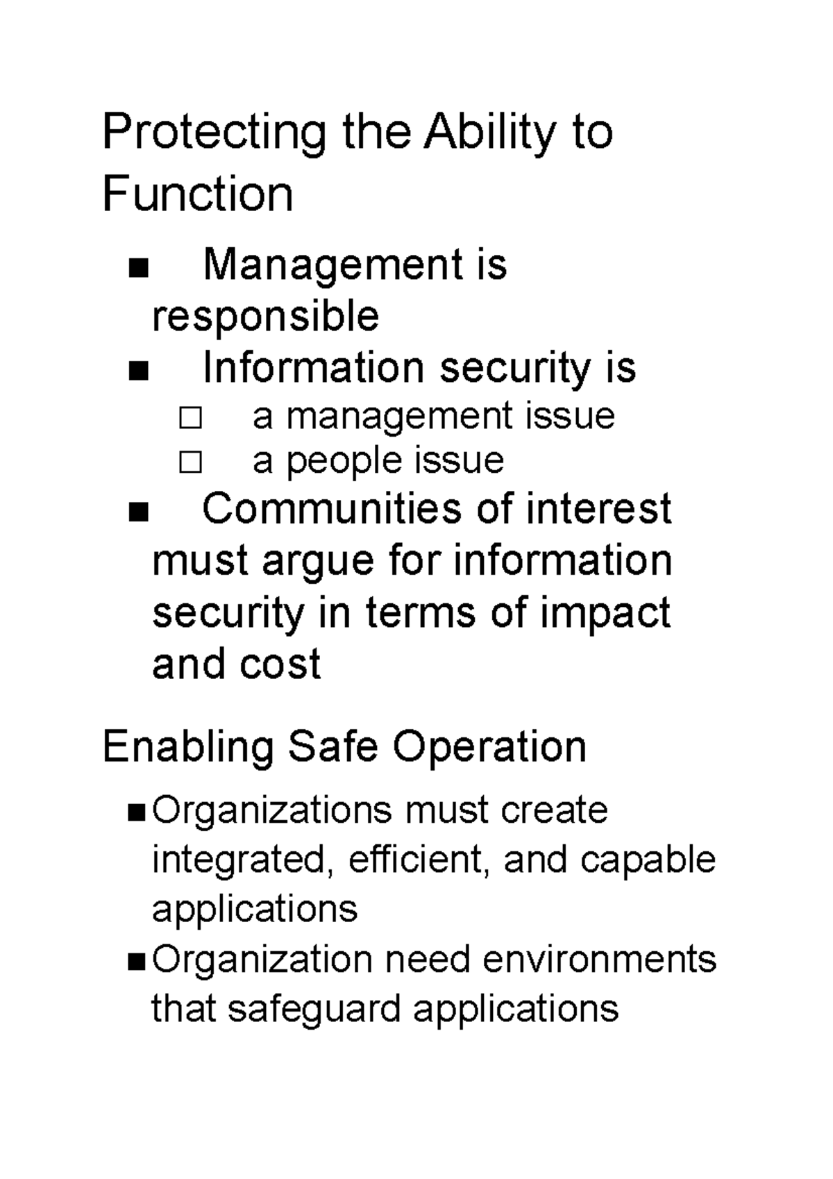 Protecting the Ability to Function - Protecting the Ability to Function ...