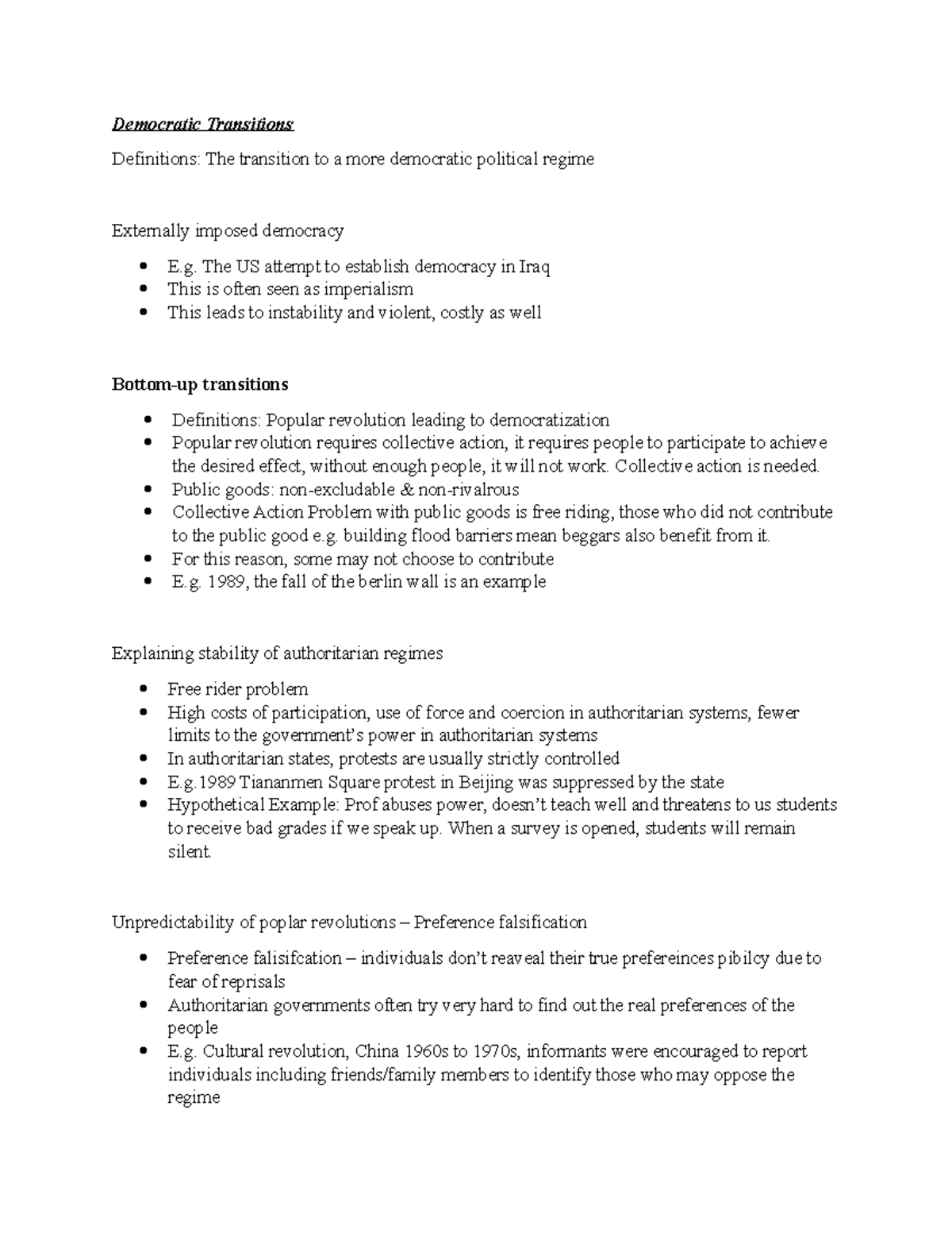 Democratic Transitions - Democratic Transitions Definitions: The ...