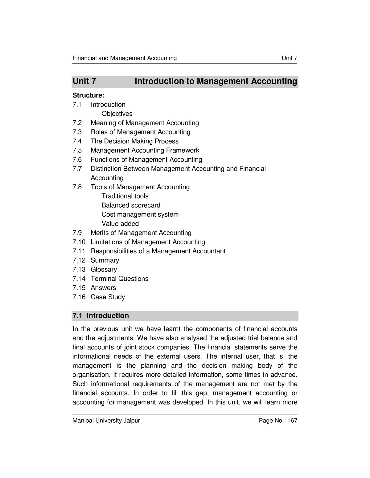 introduction to management accounting assignment