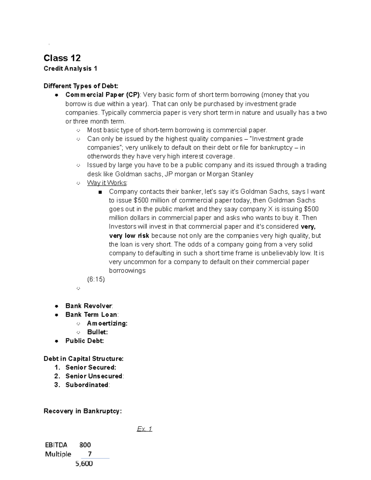 FIN333 Class 12 - Professor Young at DePaul University Lecture Notes ...