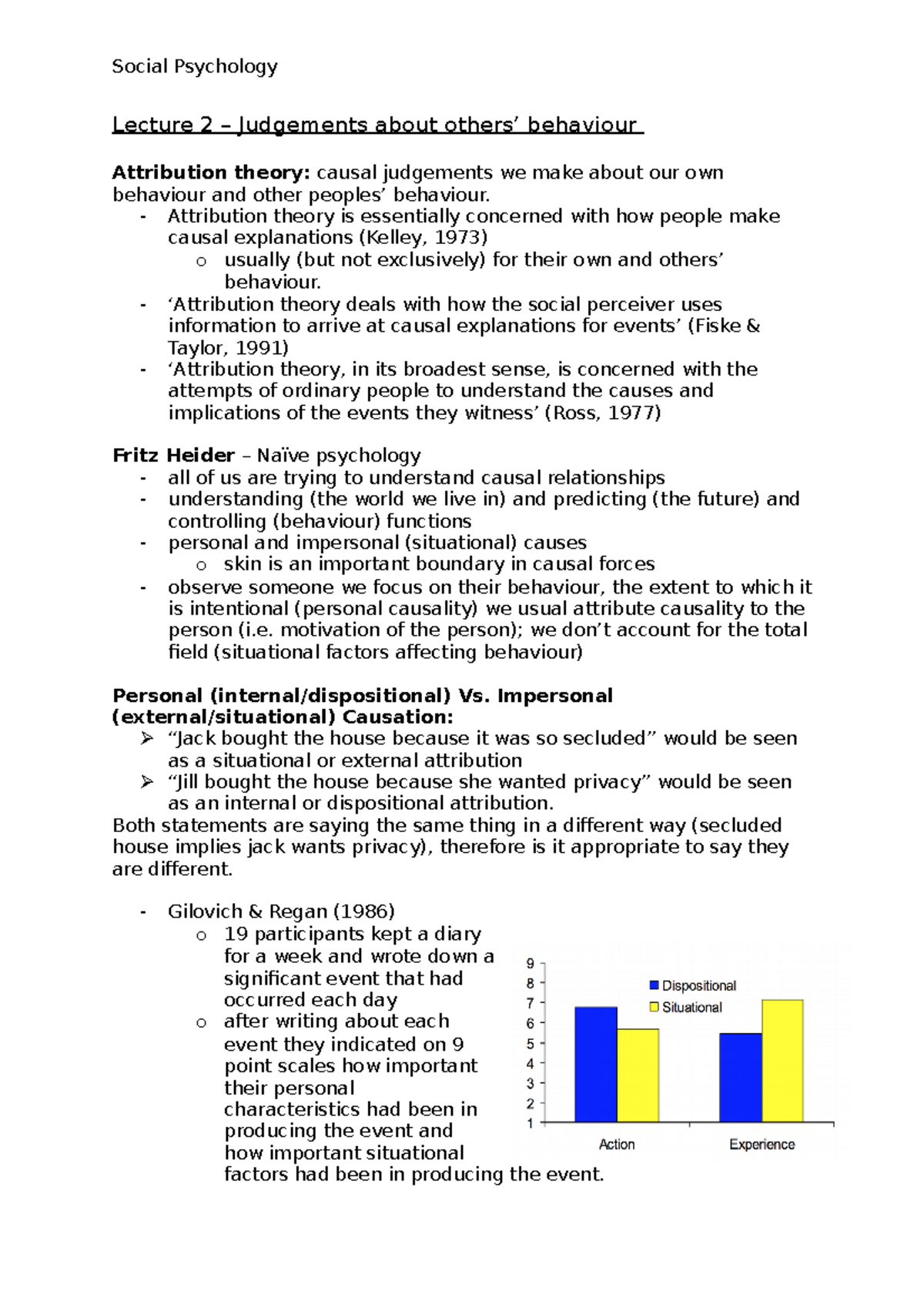 Lecture 2 – Judgements about others’ behaviour - Lecture 2 – Judgements ...