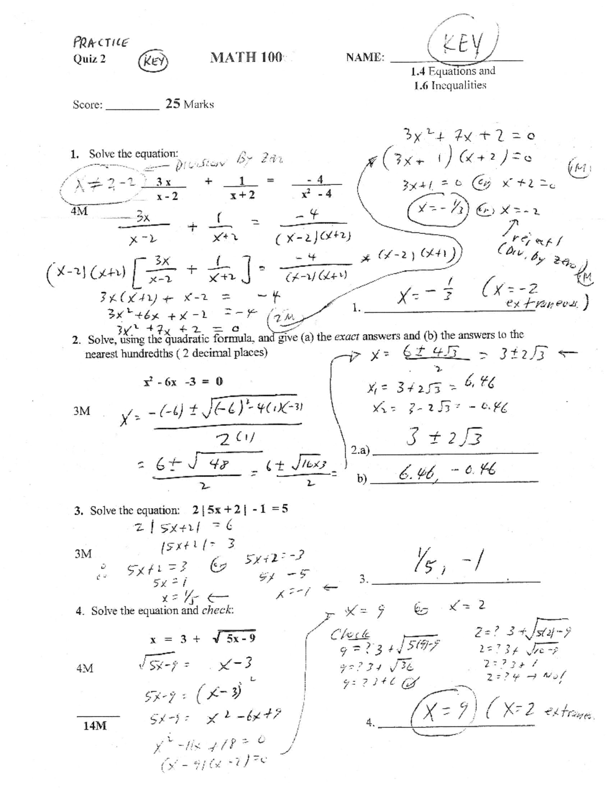 Practice quiz #2 answers - Math 102 - Studocu