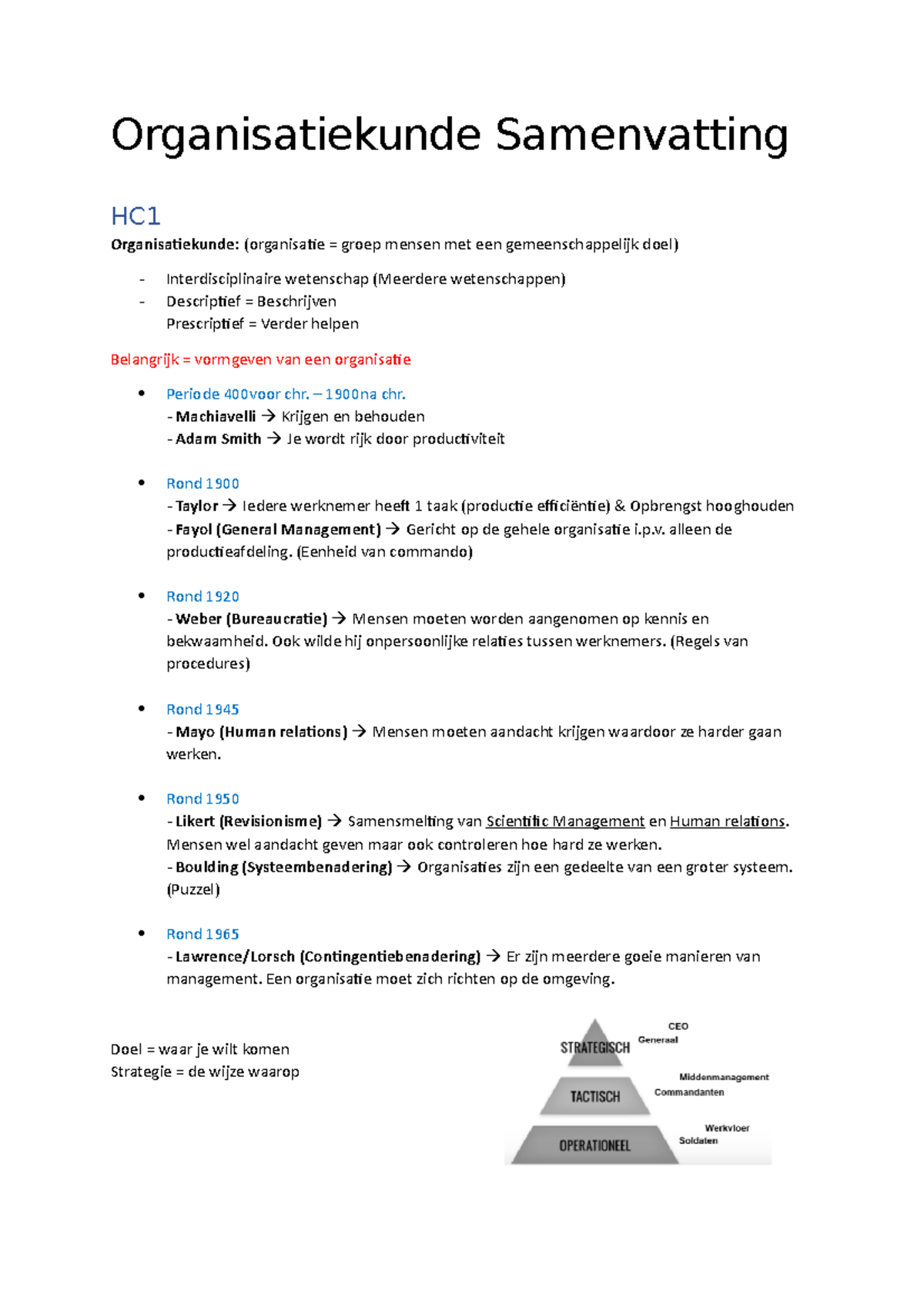 Organisatiekunde Samenvatting - Organisatiekunde Samenvatting HC ...