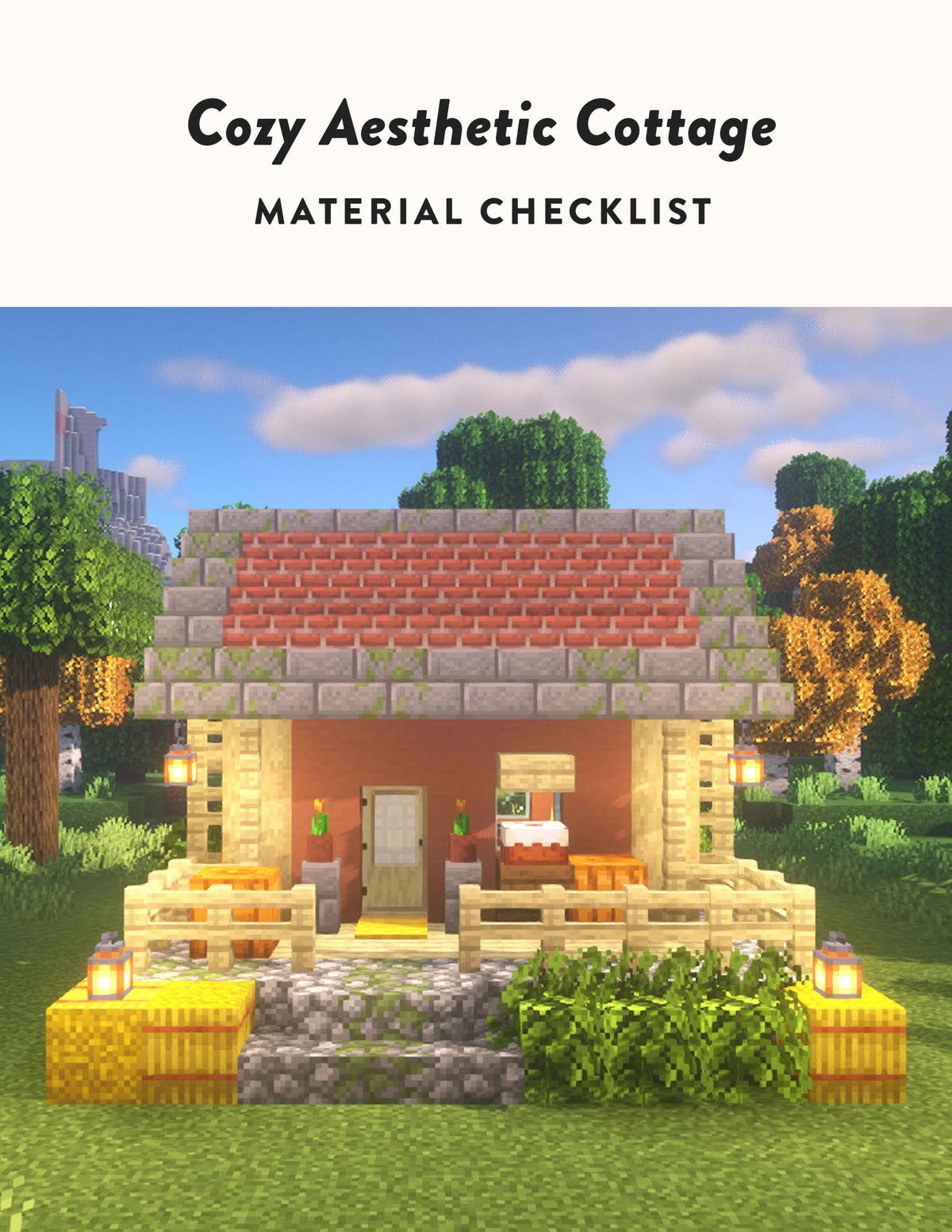 Minecraft Cozy Aesthetic Cottage Material Checklist - Taller De Lenguaje - Studocu