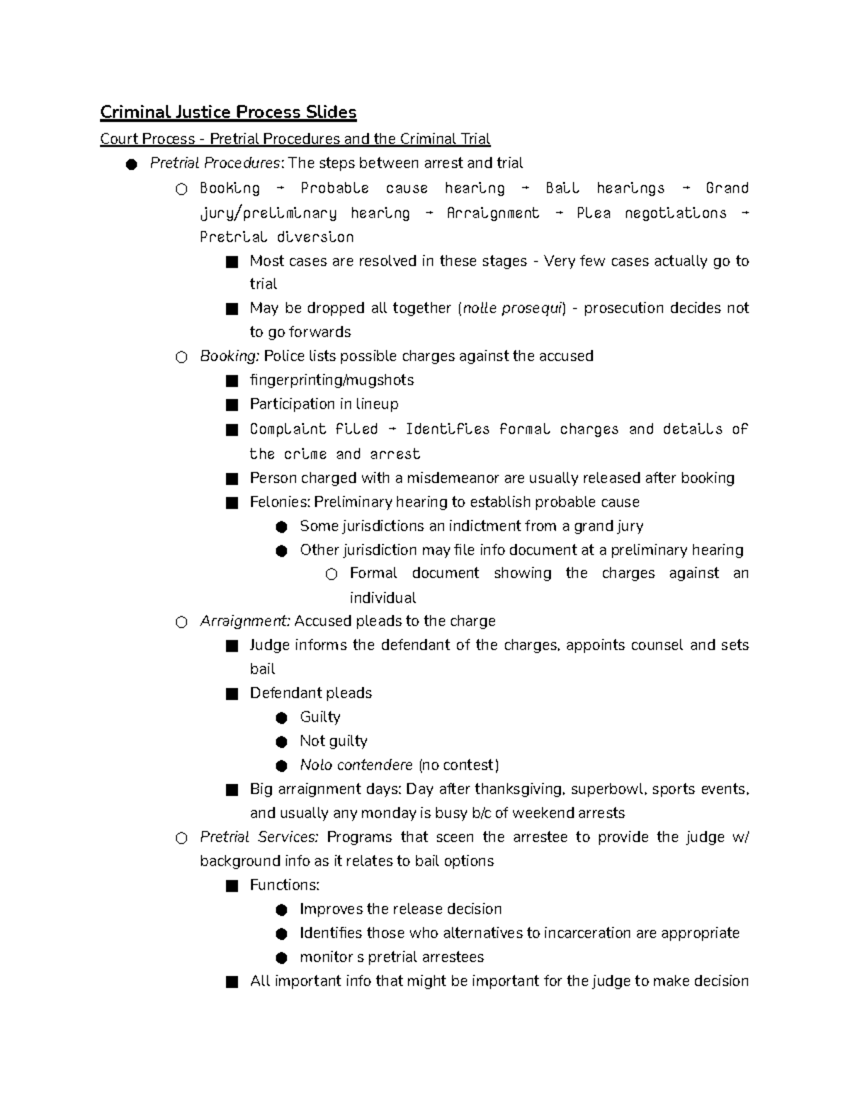 Unit 2 powerpoint presentations - Criminal Justice Process Slides Court ...