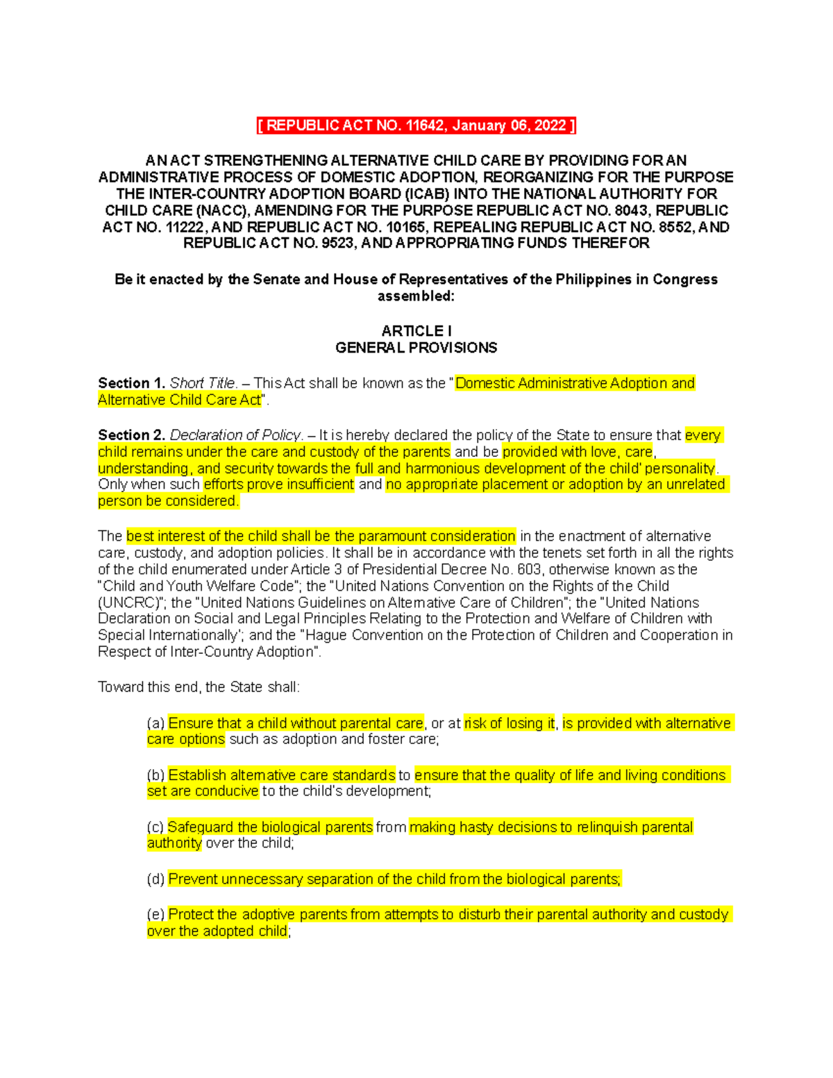 Ra 11642 adoption [ REPUBLIC ACT NO. 11642, January 06, 2022 ] AN ACT