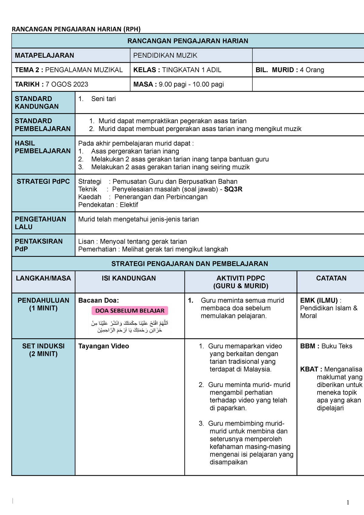 RPH Pentaksiran - RANCANGAN PENGAJARAN HARIAN (RPH) RANCANGAN ...