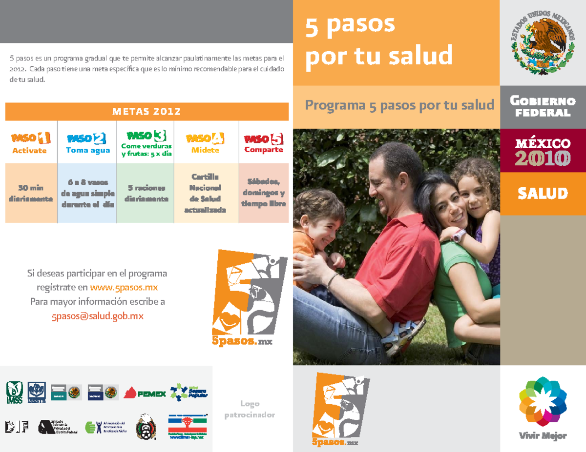 5 Pasos Por Tu Salud Secretaria De Salud