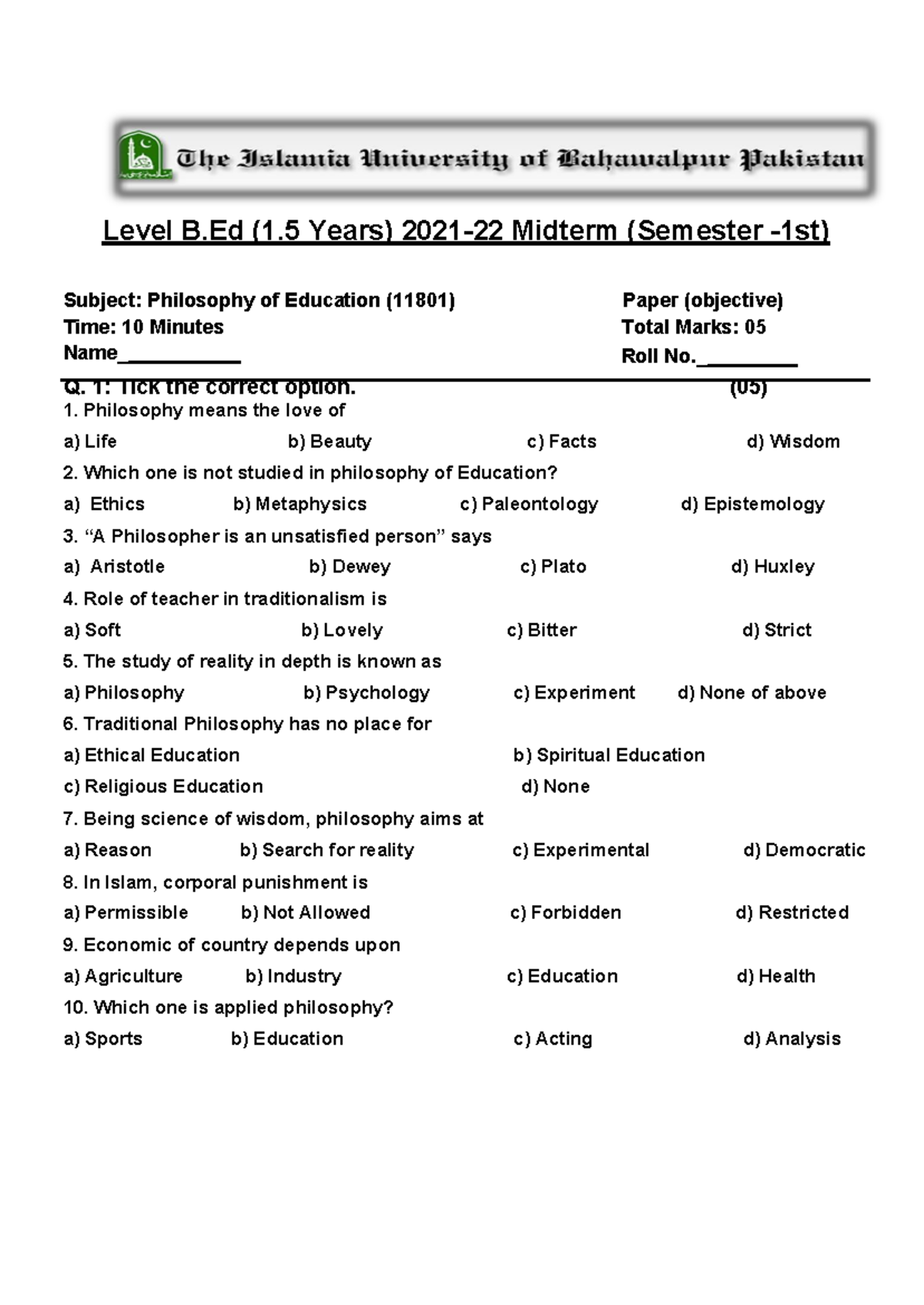 11801-converted - 1st semester notes - Level B (1 Years) 2021-22 ...
