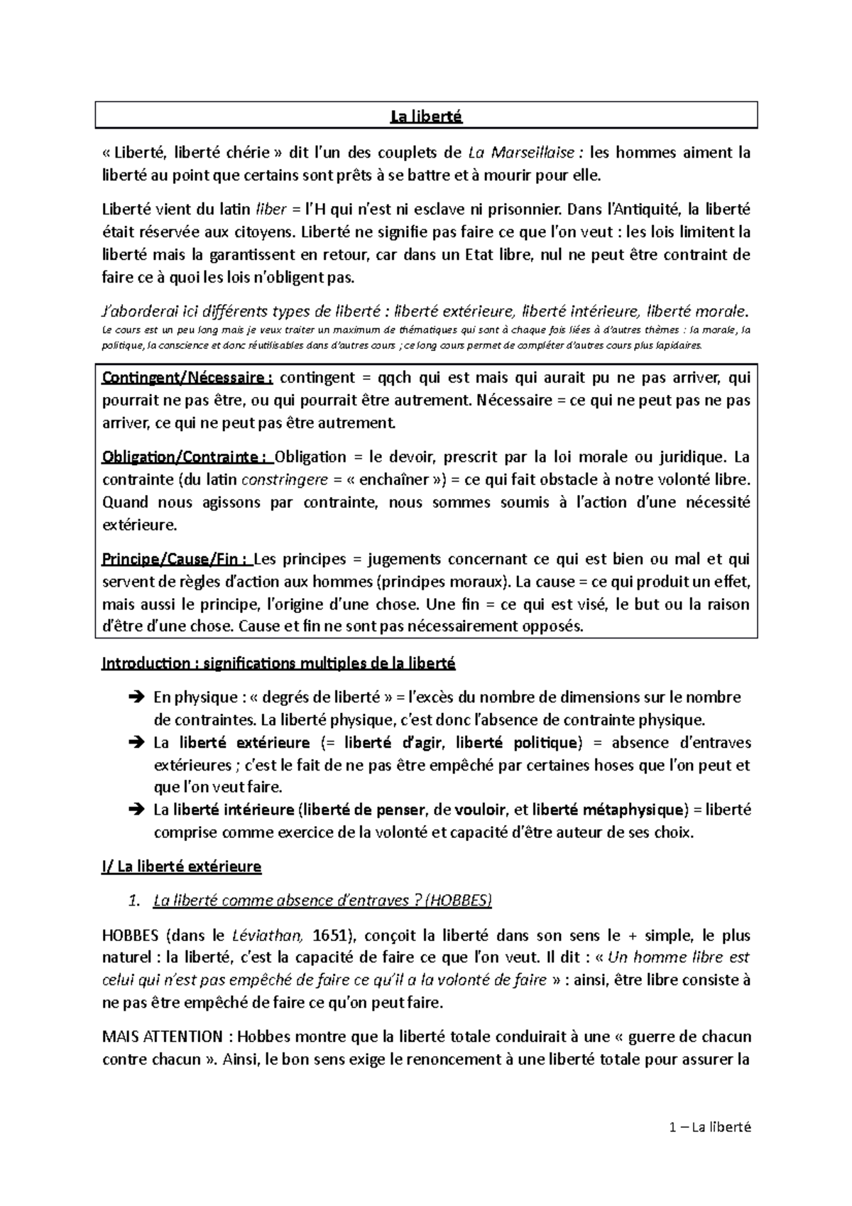 Fiche De Cours Sur La Liberté Tous Les Auteurs à Connaître