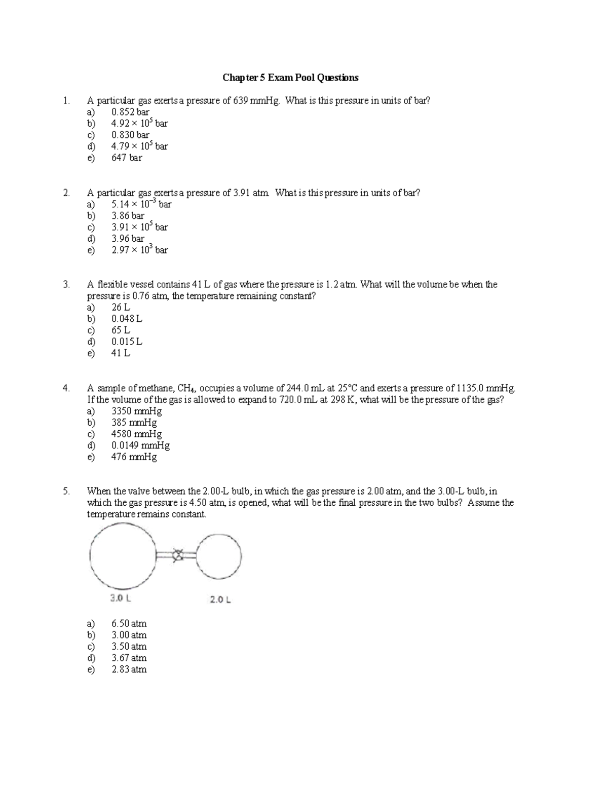Exam Pool Chapter 5 Dr Rita Upmaics Lecture Material Che 111 Studocu