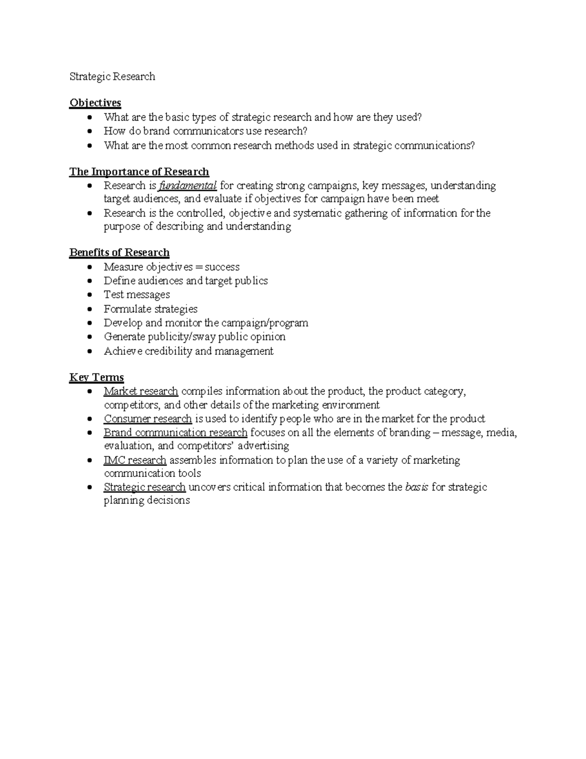 Strategic Research - Gabay - Strategic Research Objectives What are the ...