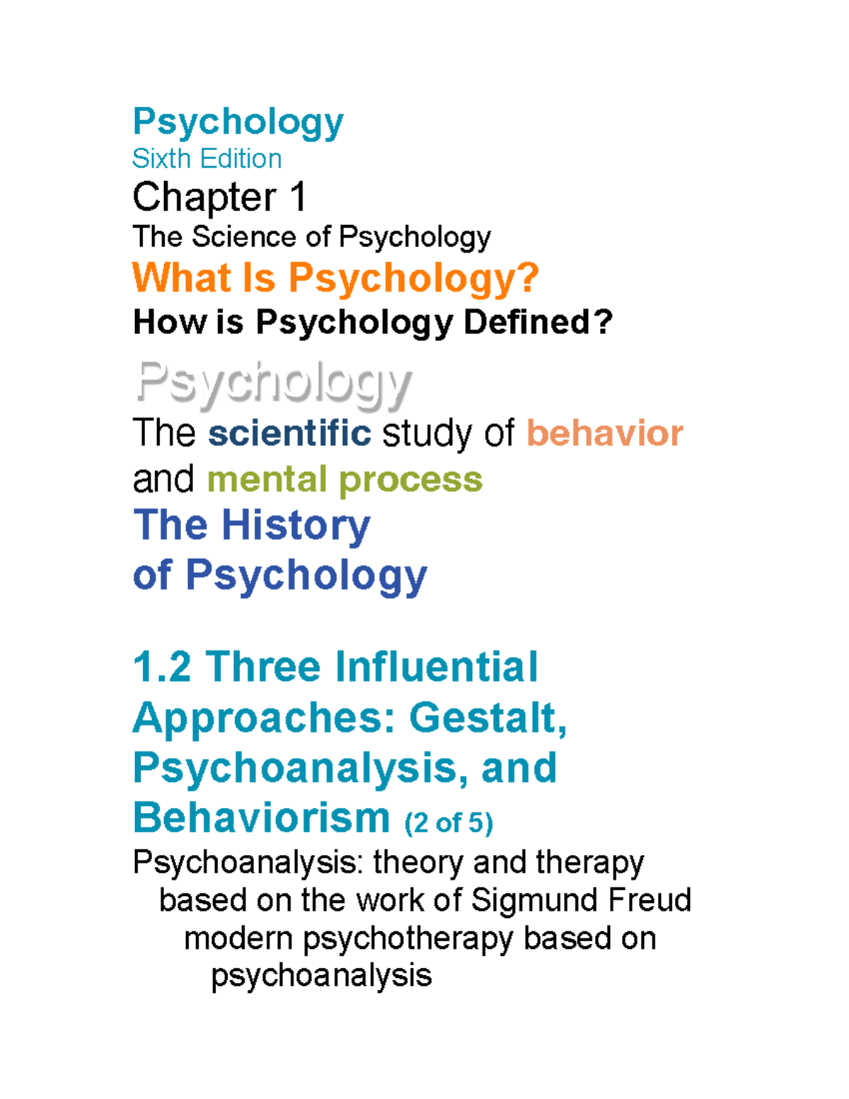 Chapter 1 The Science Of Psychology - PSYCH 1 - SMC - Studocu