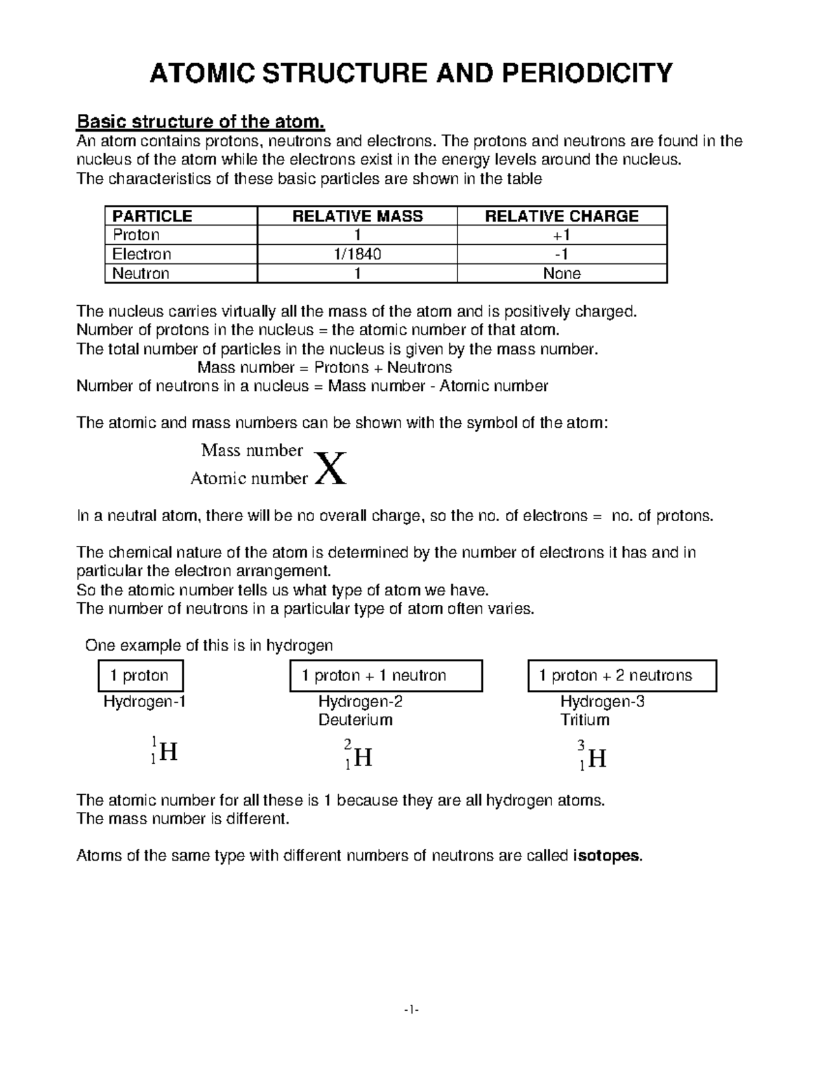 1.5 Atomic Structure And Periodicity - ATOMIC STRUCTURE AND PERIODICITY ...