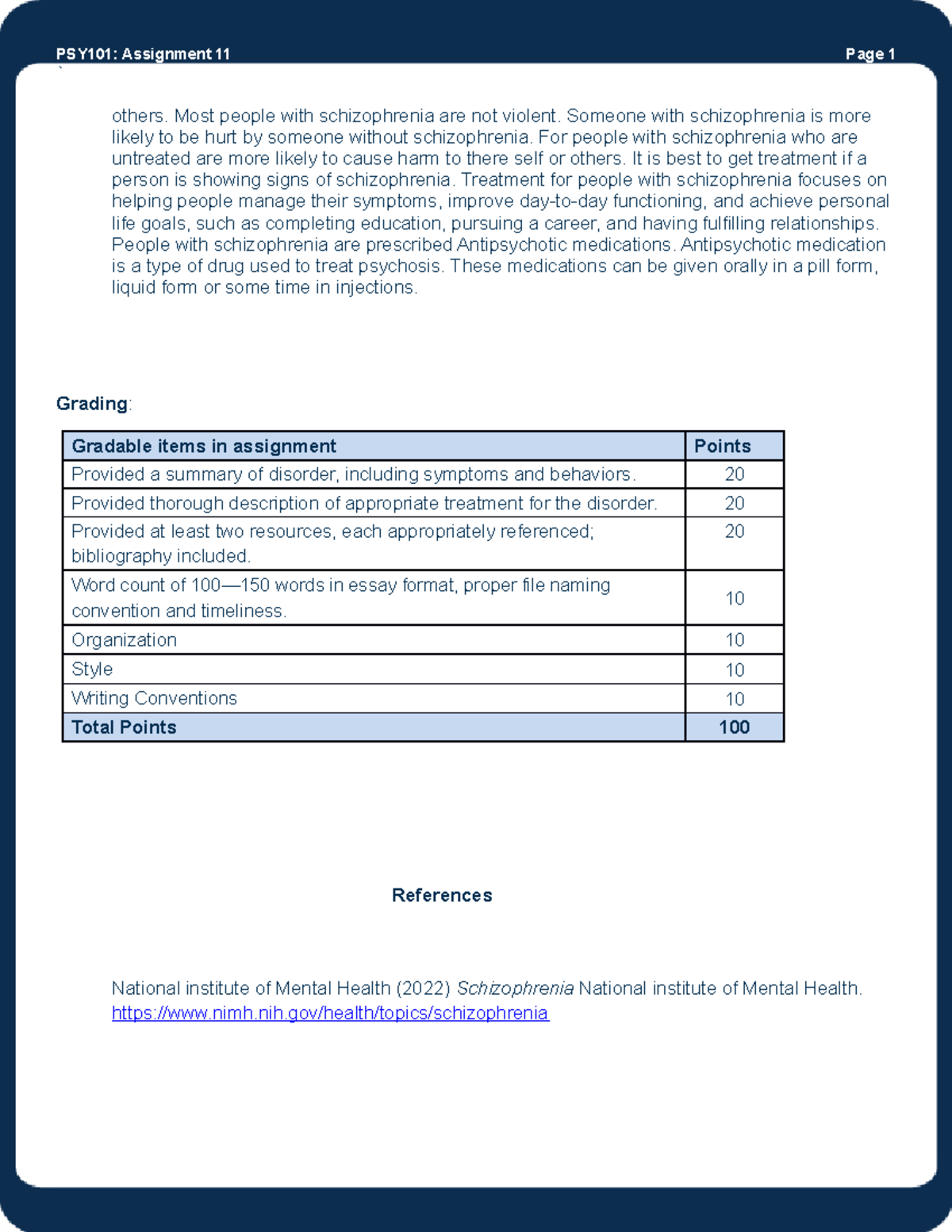 PSY101 H Wk11 Assign dhoward 06252023 - PSY101: Assignment 11 Page 1 ...