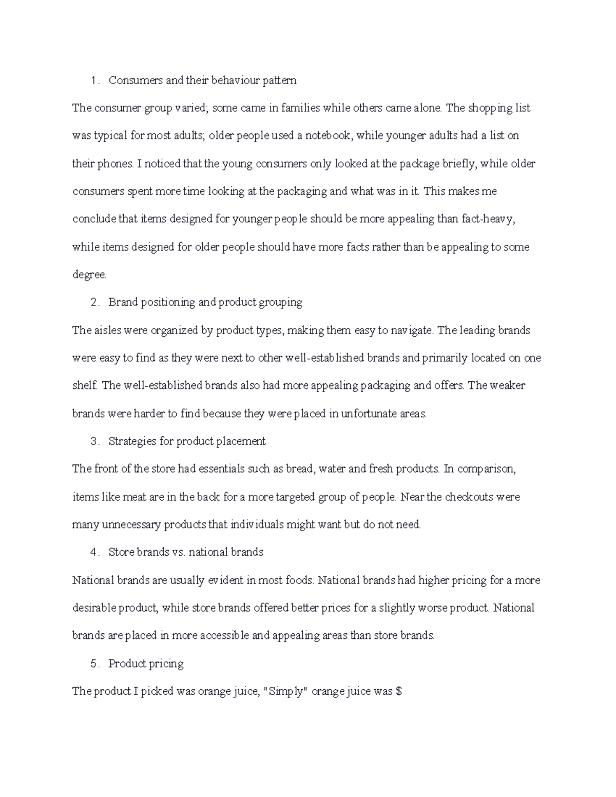 Assignment - notes - 1. Consumers and their behaviour pattern The ...