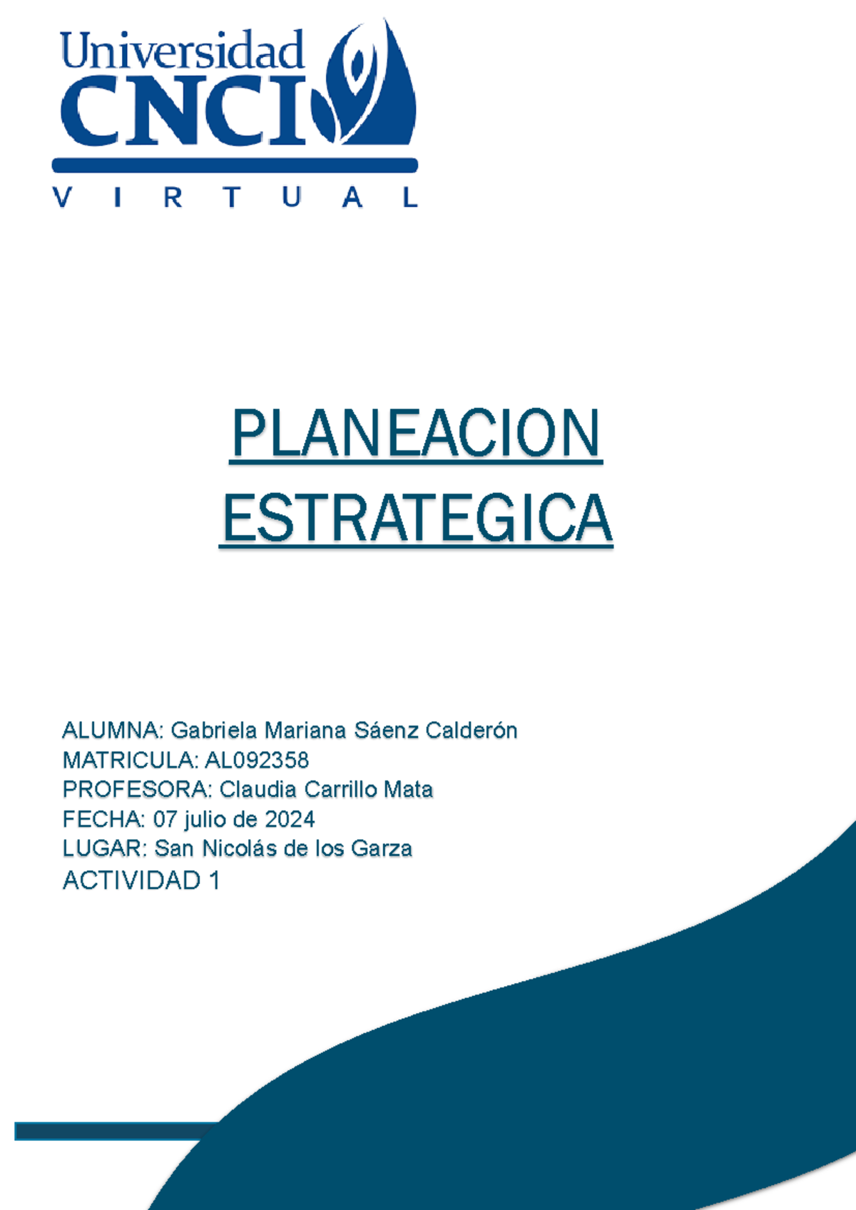 Actividad 1 Planeacion Estrategica - PLANEACION ESTRATEGICA ALUMNA ...