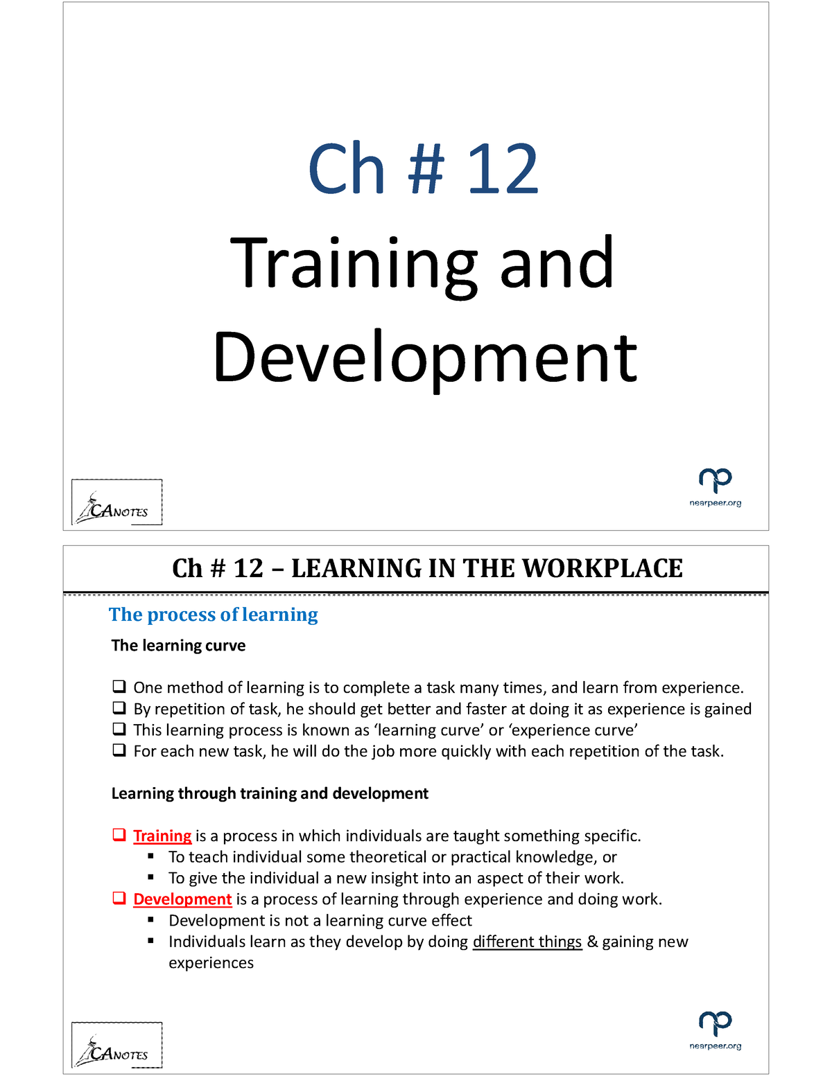 Ch # 12 Training And Development - Ch # 12 Training And Development Ch ...