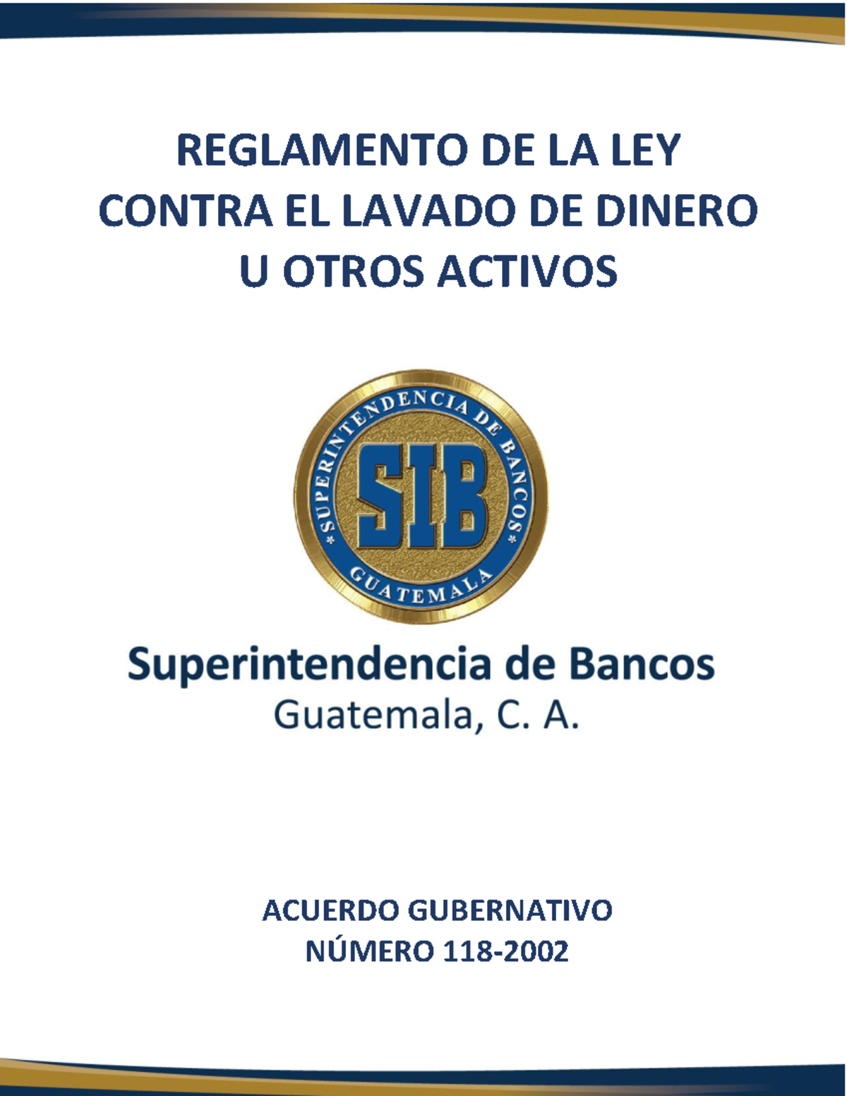 Reglamento de la Ley Contra el Lavado de Dinero u Otros Activos ...