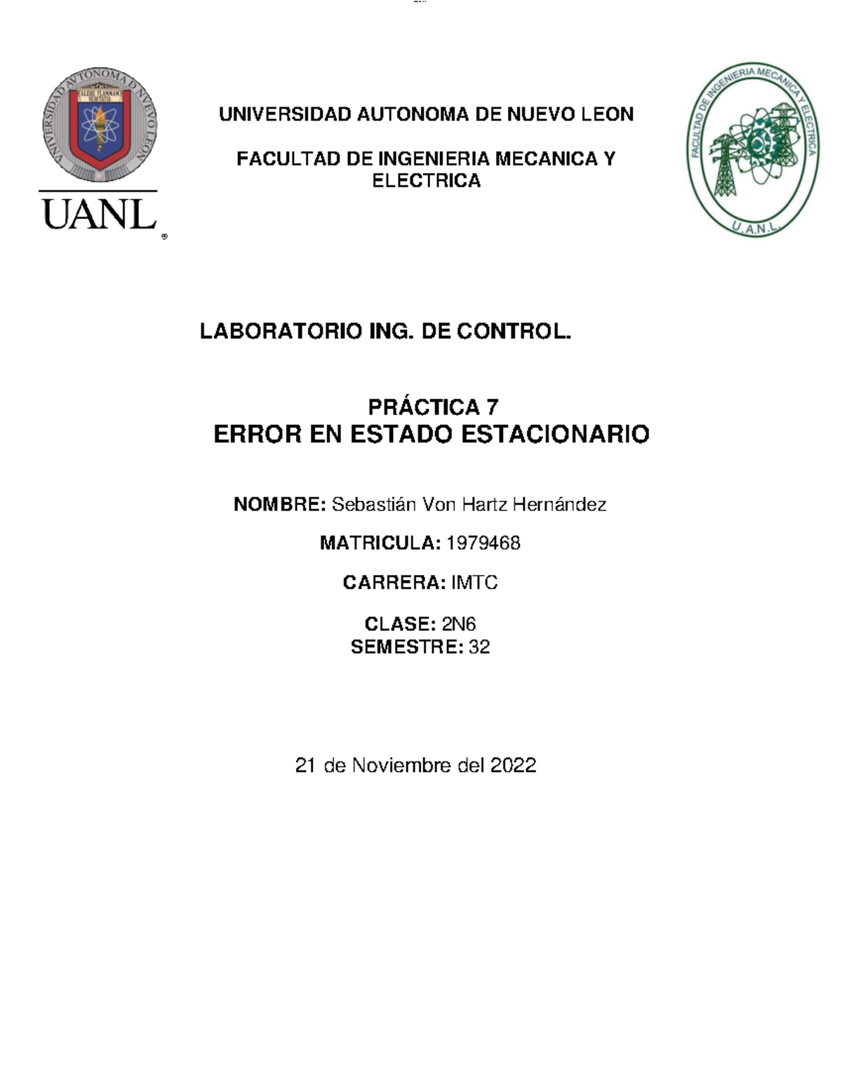 Practica 7 1979468 - UNIVERSIDAD AUTONOMA DE NUEVO LEON FACULTAD DE ...