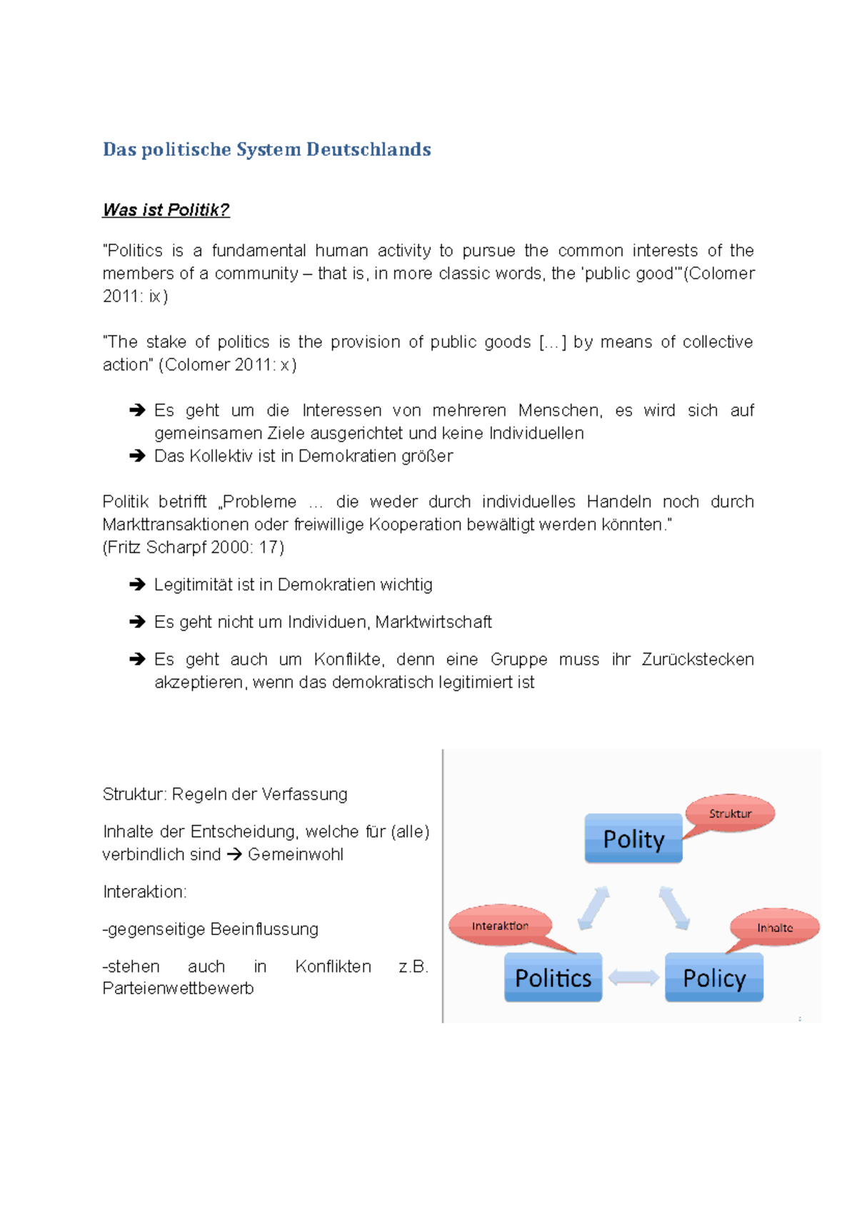 Das Politische System Deutschlands - ” (Fritz Scharpf 2000: 17 ...