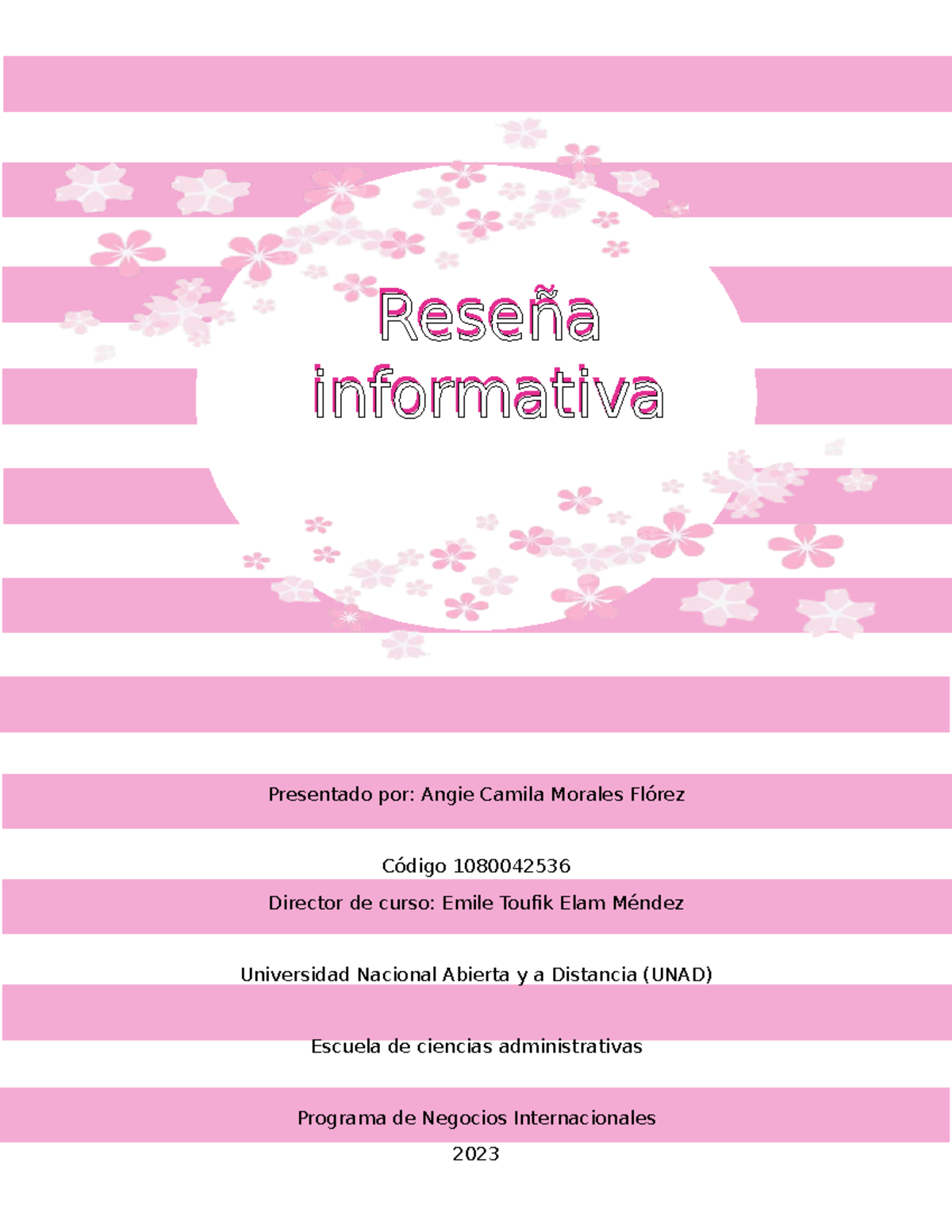 Reseña informativa del comercial - Reseña informativa Reseña ...