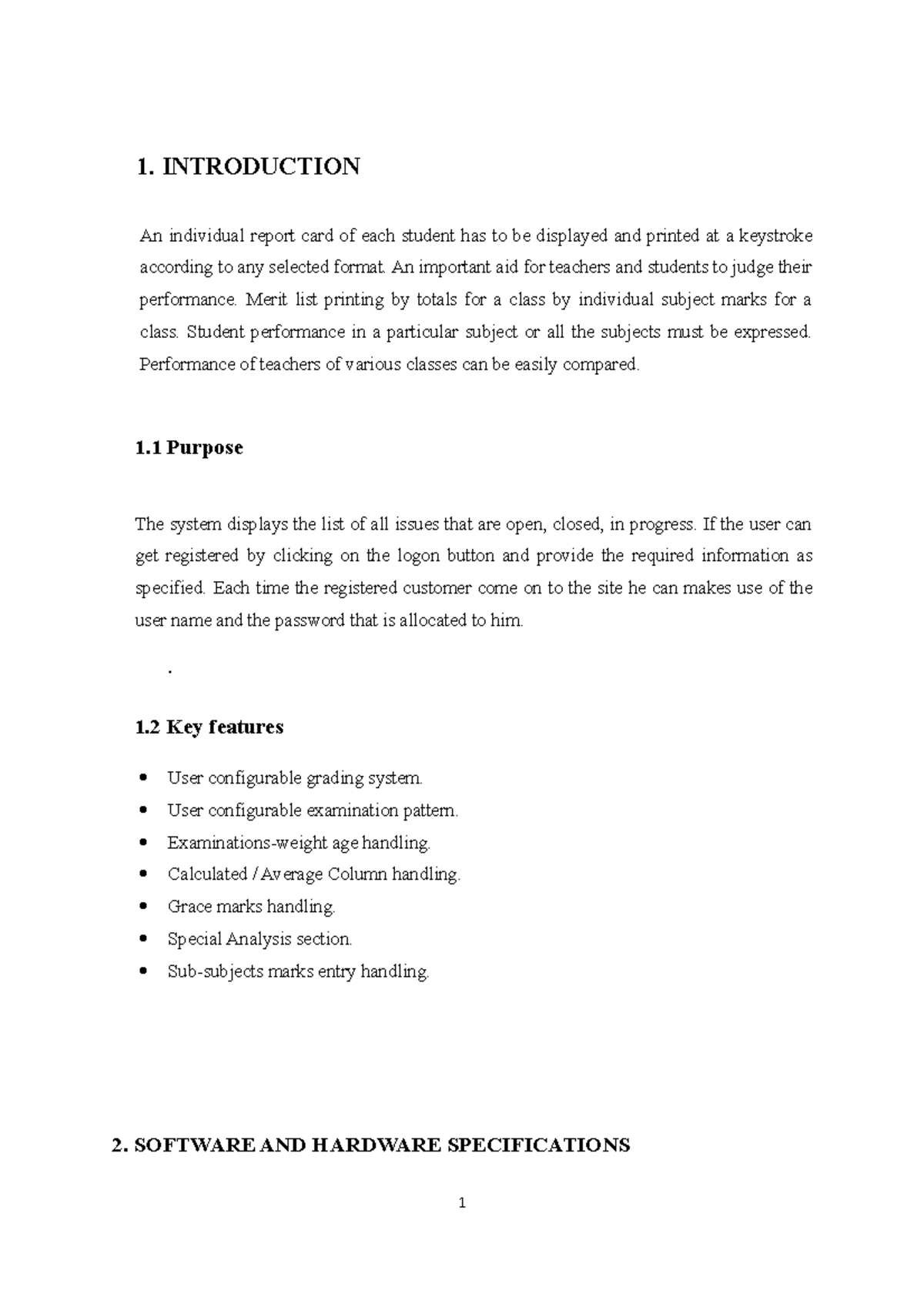 Student result management system project report - 1. INTRODUCTION An ...