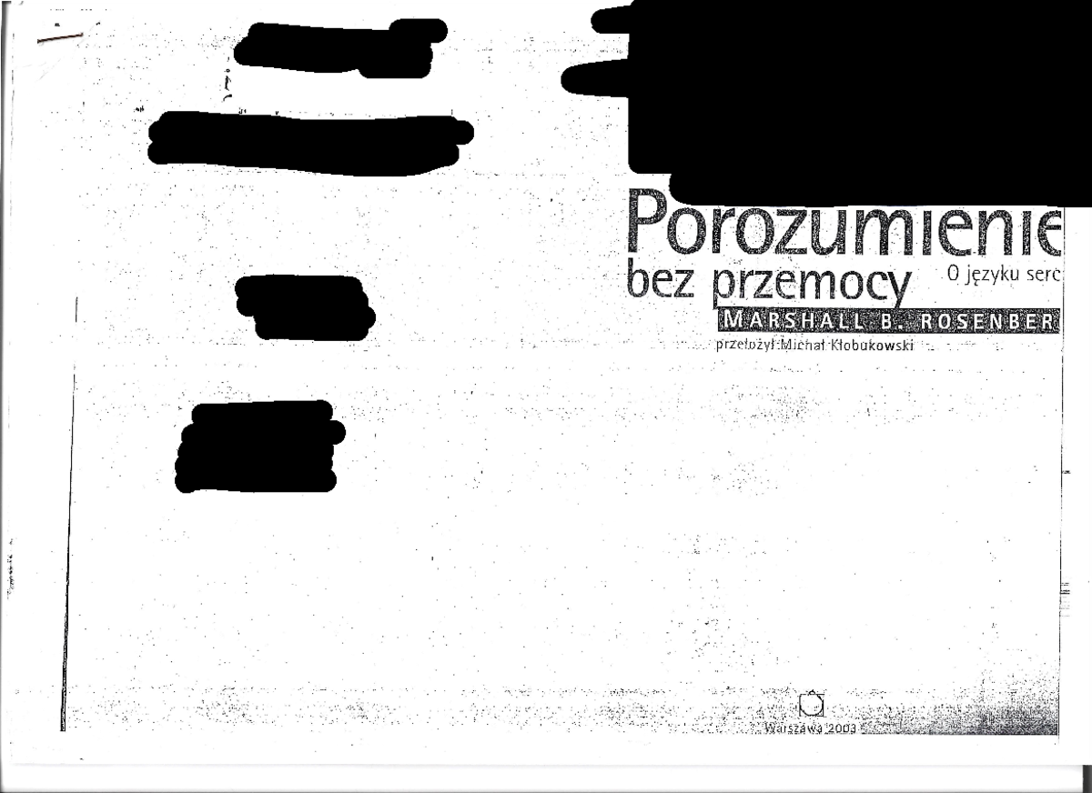 Marshall B Rosenber - Porozumienie Bez Przemocy - Komunikacja Społeczna ...