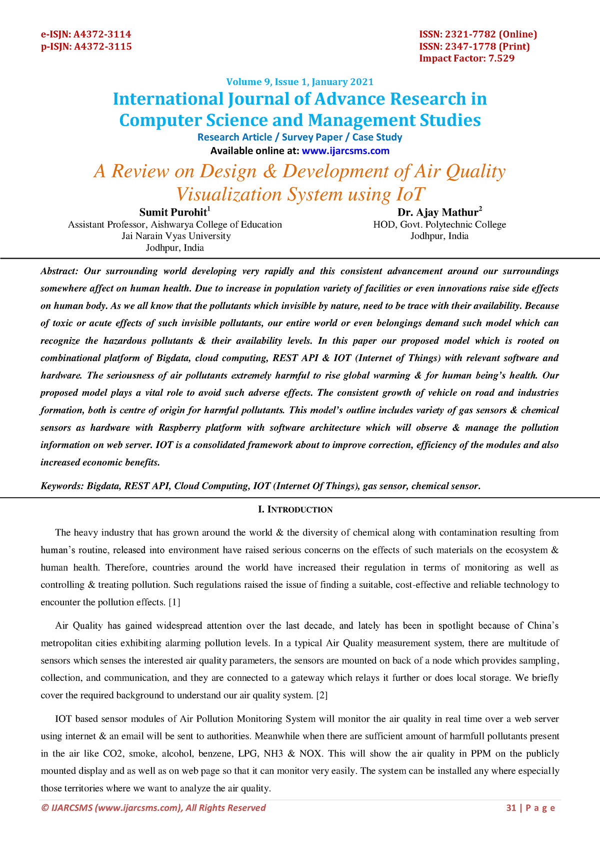 A Review On Design And Development Of Ai 2 - © IJARCSMS (ijarcsms), All ...