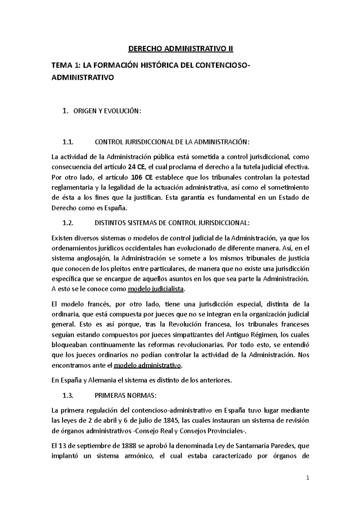 TEMA 1. Derecho Administrativo II - DERECHO ADMINISTRATIVO II TEMA 1 ...