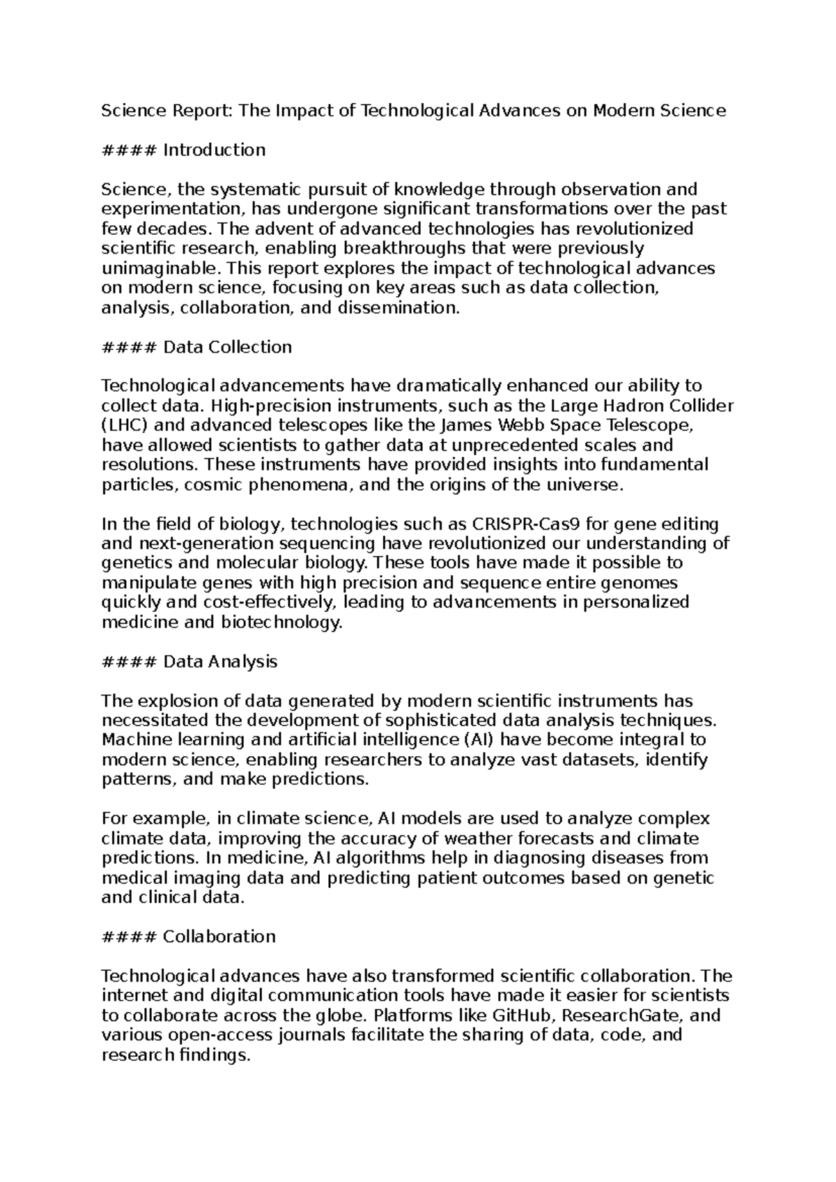 Science Report - The advent of advanced technologies has revolutionized ...
