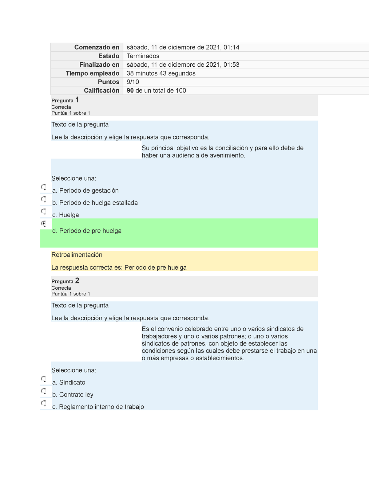 Derecho Colectivo Sindicato Y Huelga Cuestionario UVEG - Comenzado En ...