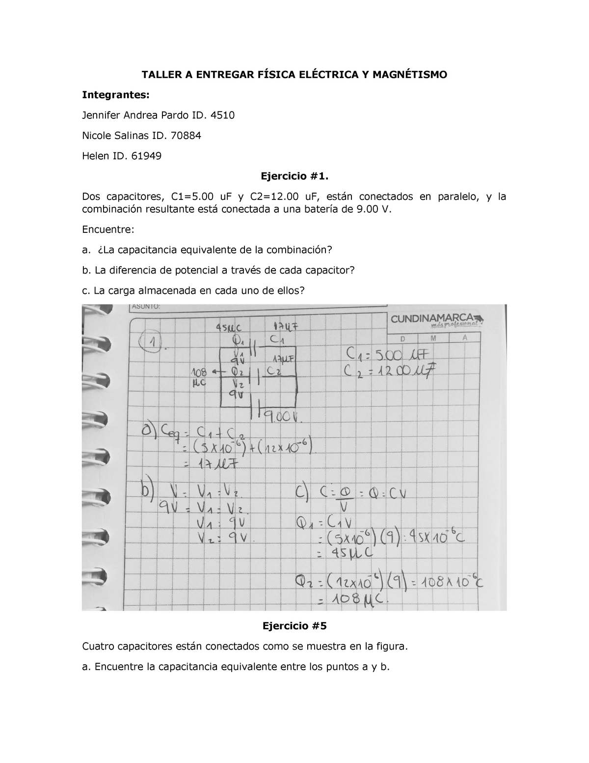 Taller GR3DFGHJ JJHGHG HHGGG IIJJIJ - quimicA - Electricidad y Magnetismo  Taller - Studocu