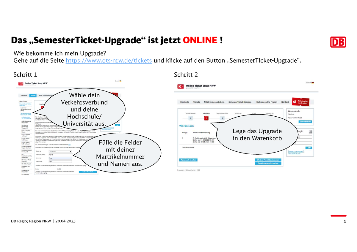 Anleitung Semester Ticket Upgrade - Das „SemesterTicket-Upgrade“ Ist ...