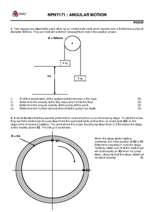 NPHY111 Ch6 Tut+Memo - Tutorial questions along with memo(explained ...