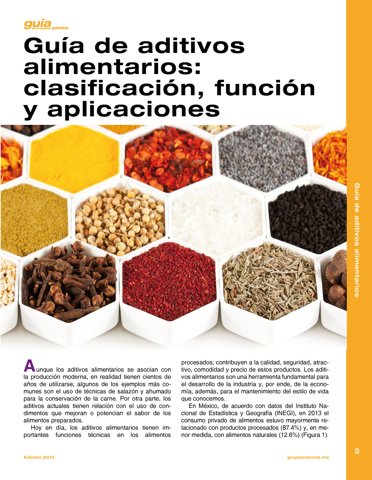 Guía De Aditivos Alimentarios Clasificación Función Y Aplicaciones Edición 2015 Grupocosmos 0623