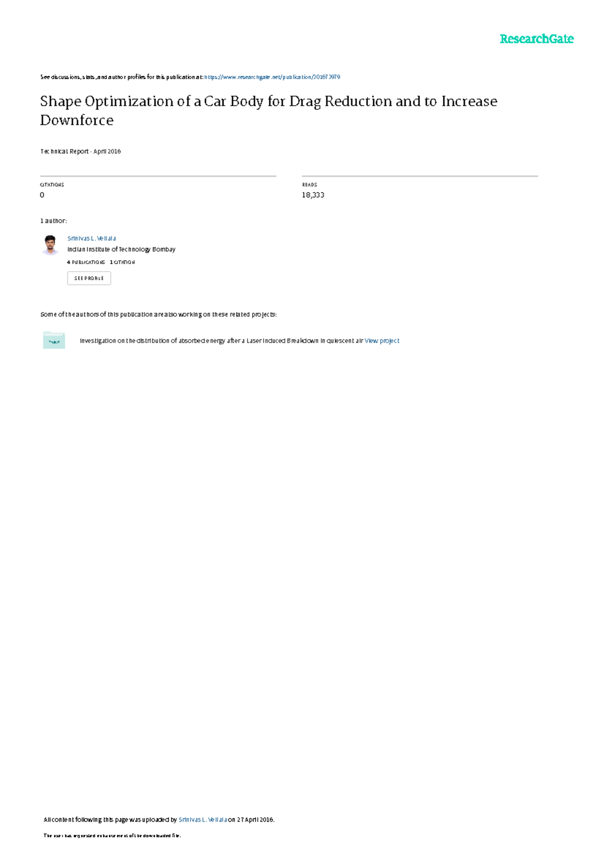 SEMINAR REPORT VEHICLE BODY ENGINEERING See discussions, stats, and author profiles for this