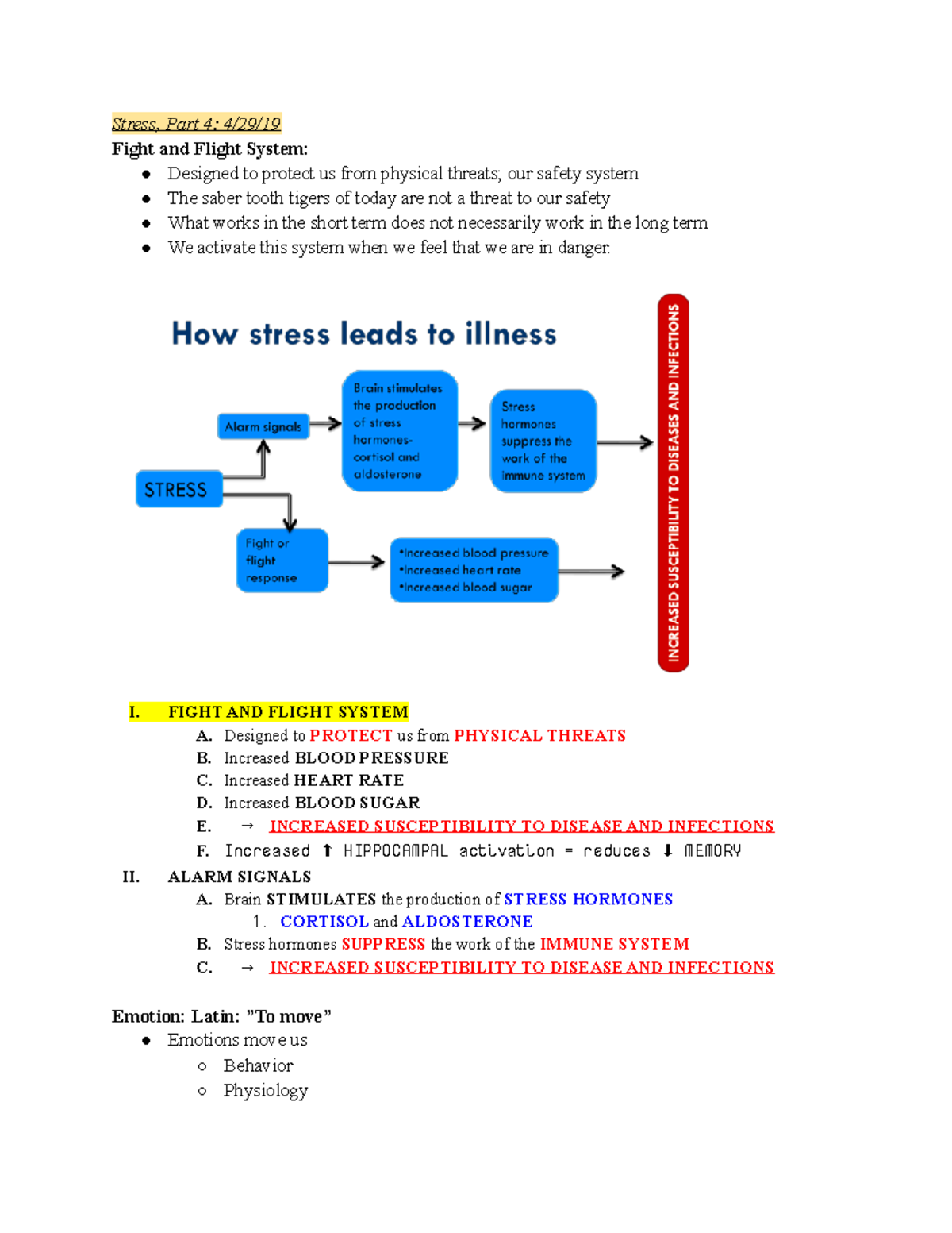 PSC 126 Midterm 2 Study Guide - Stress, Part 4: 4/29/ Fight and Flight ...
