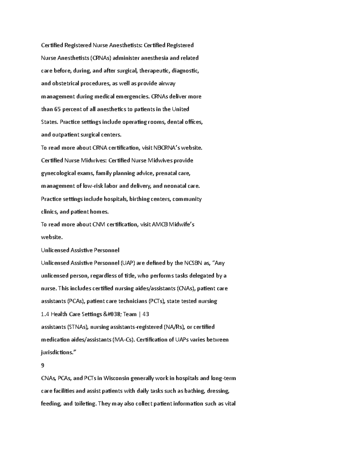Nursing Fundamentals-8 - Certified Registered Nurse Anesthetists ...