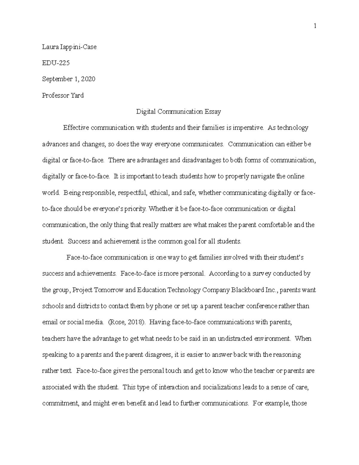 essay about digital communication